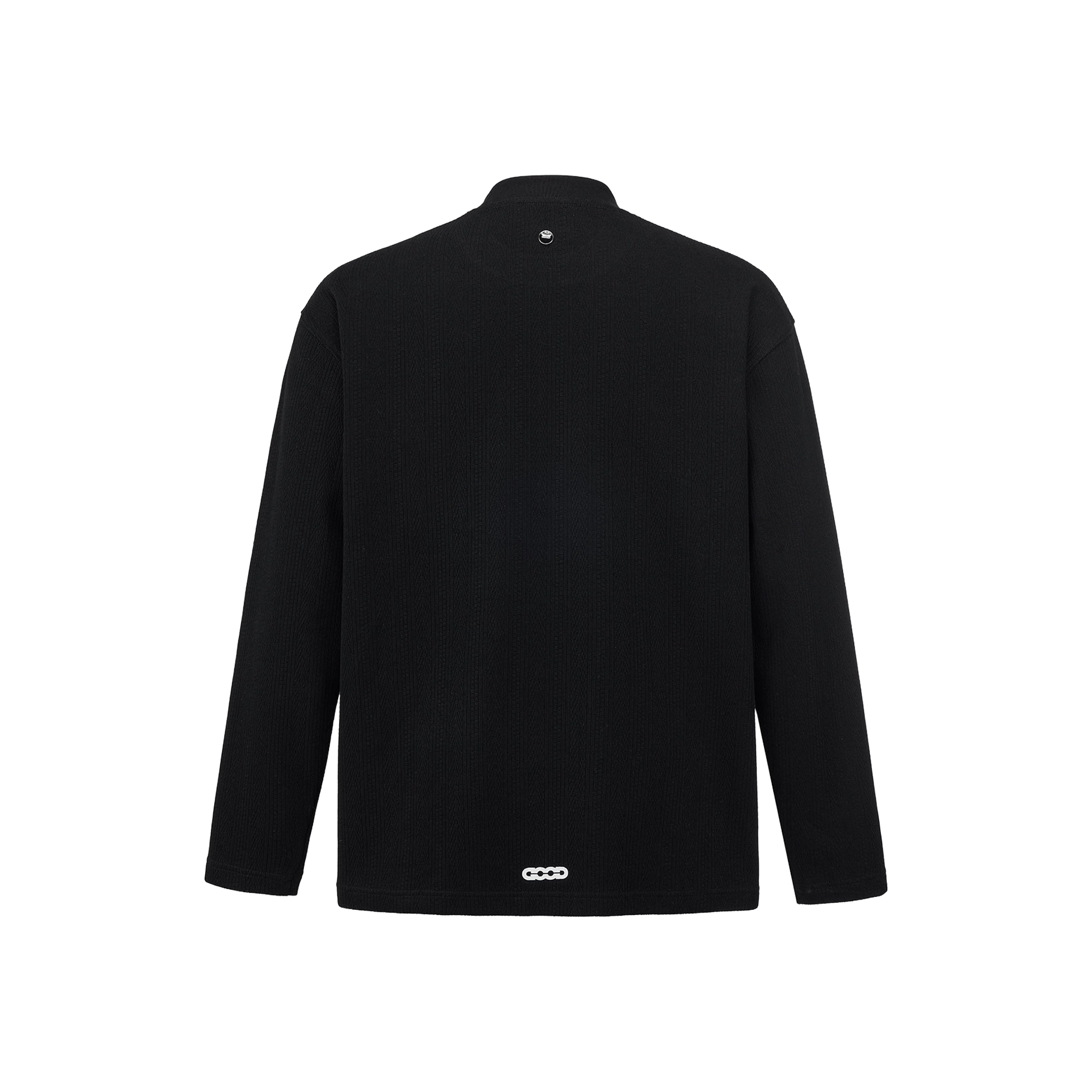 GOODBRAND Splicing Sequin Printed Logo Long Sleeved Tee Black (FW25)