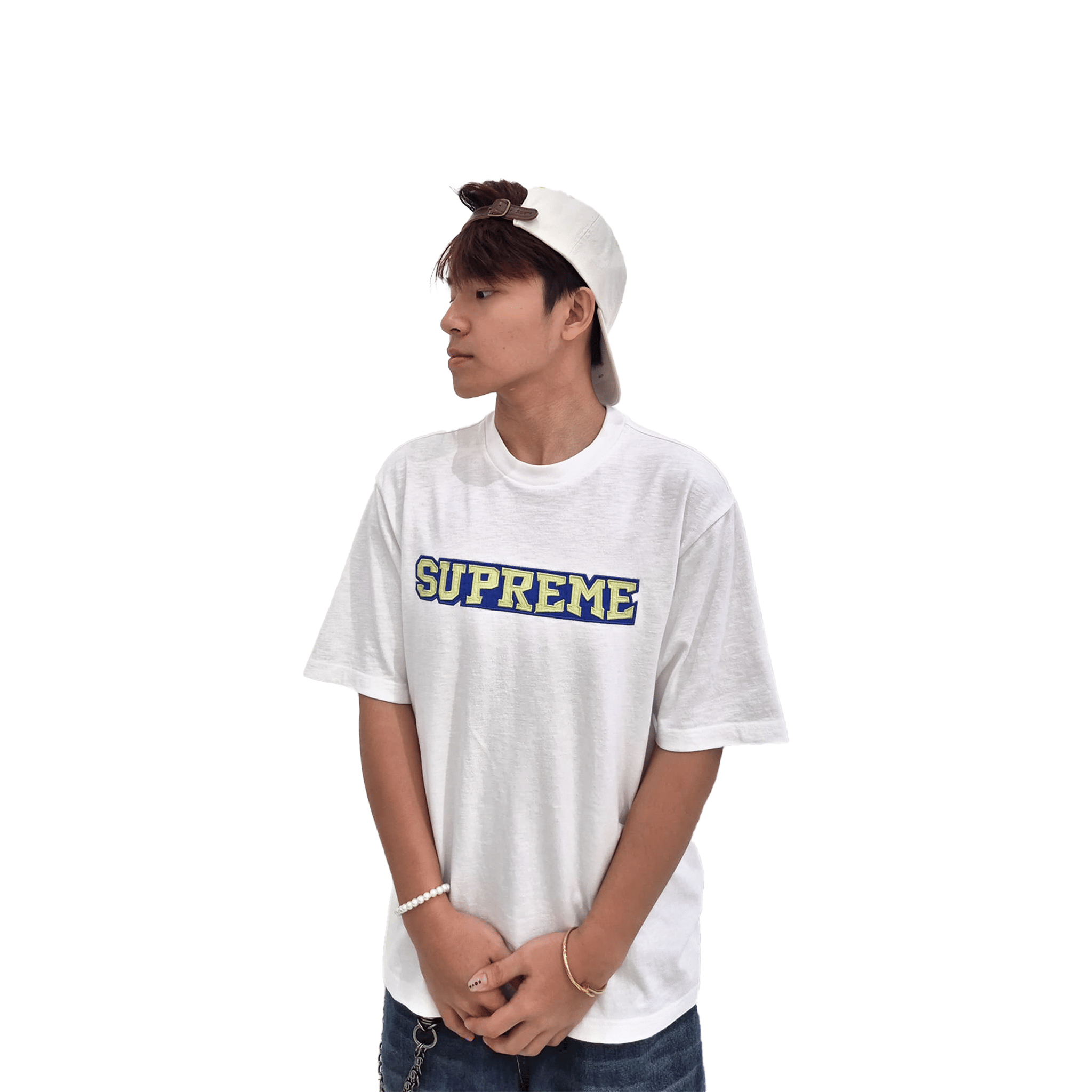 Supreme Satin Appliqué Short Sleeve Tee White (SS25)