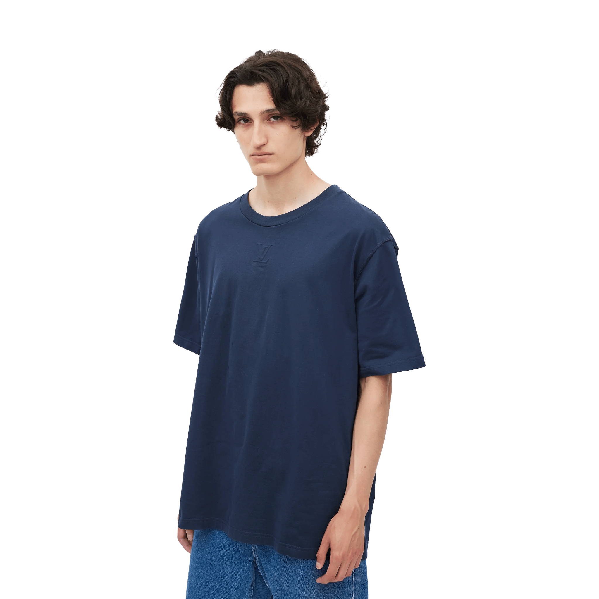 LOUIS VUITTON Embossed LV Tee Bleu Myrtille (SS25)