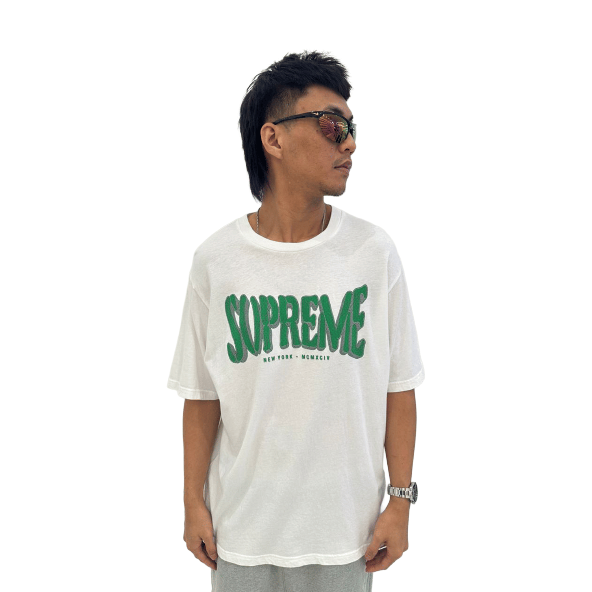 Supreme Flocked Washed S/S Tee White (SS25)