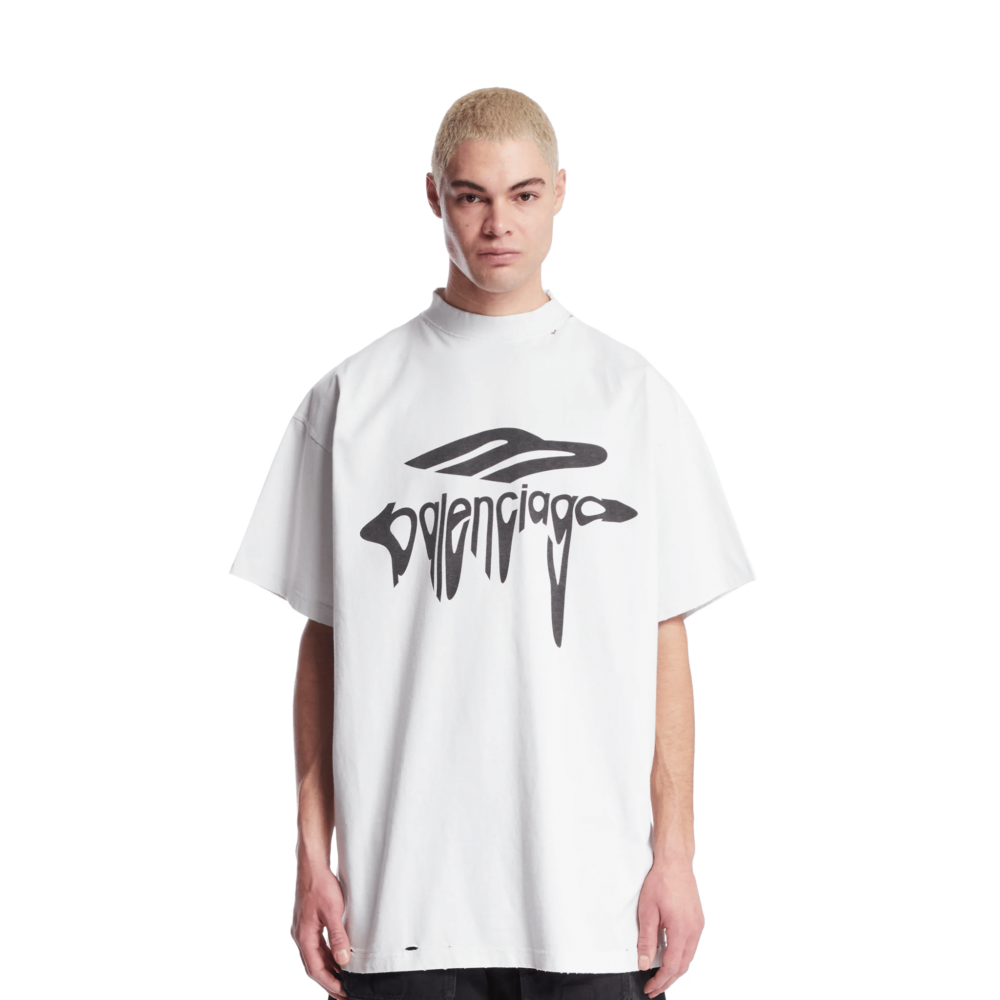 BALENCIAGA 3B Liquefied Oversized Fit Tee White (SS25)