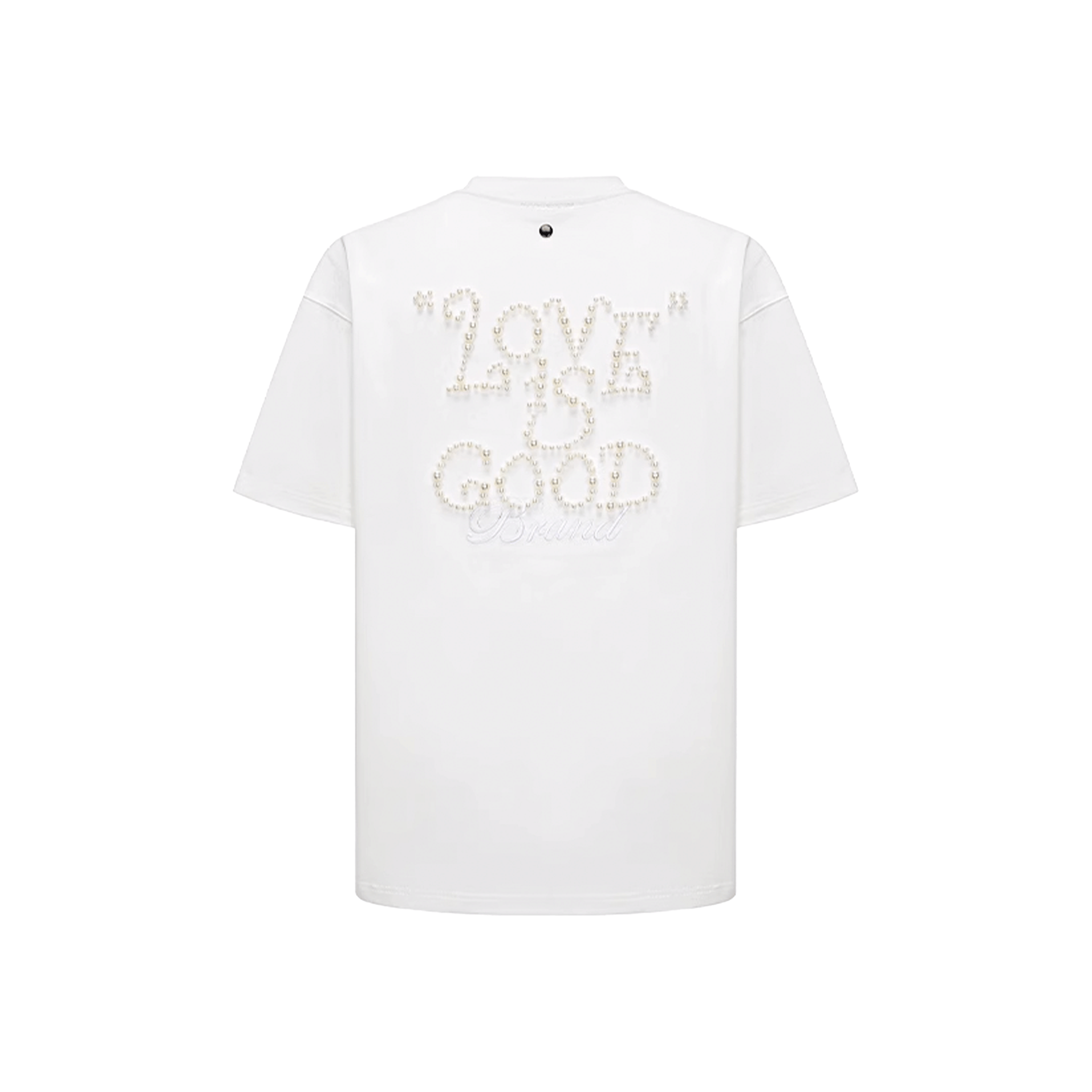 GOODBRAND Solid Colour Pearl Logo Tee White (SS25)