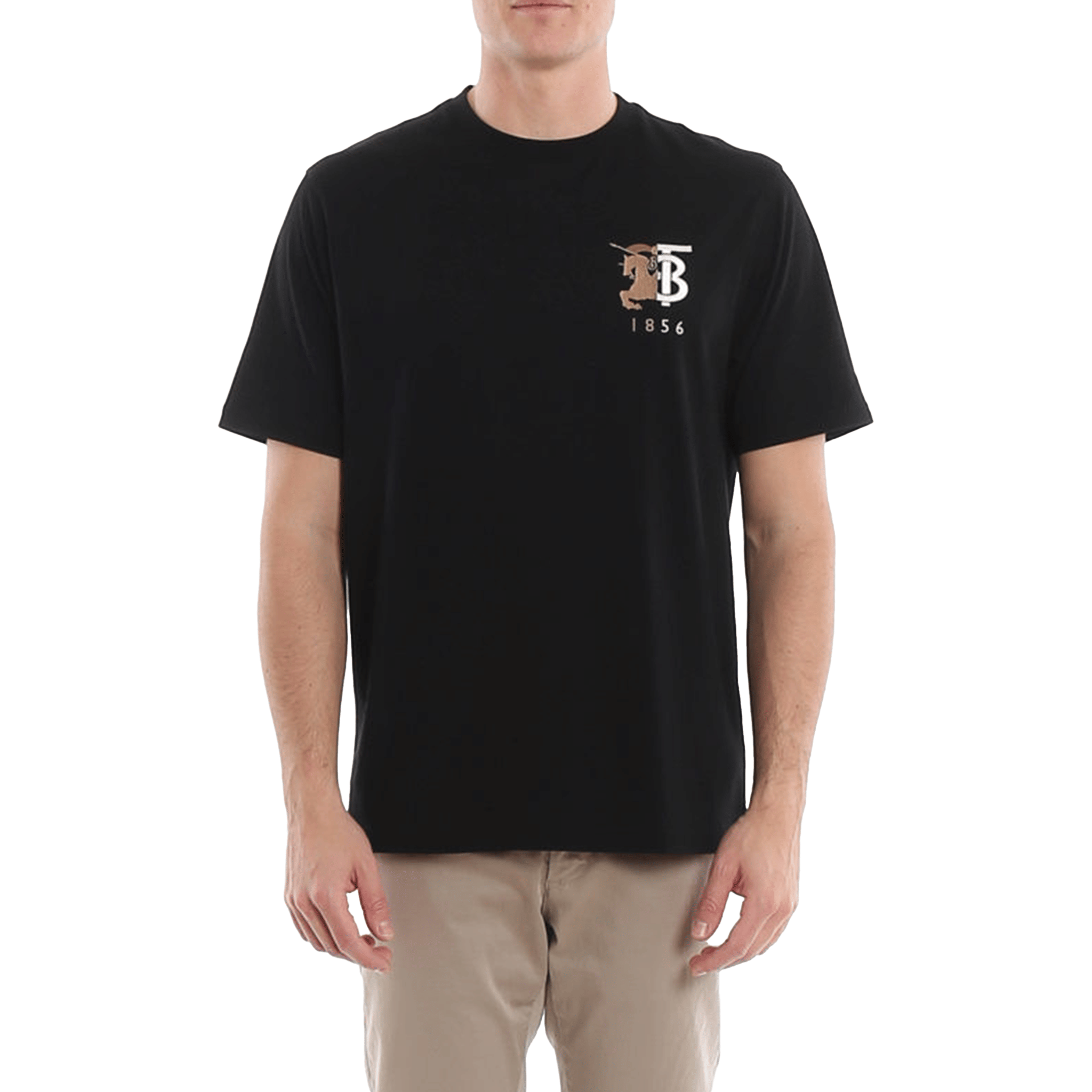 BURBERRY Hesford TB Monogram Embroidery Tee Black