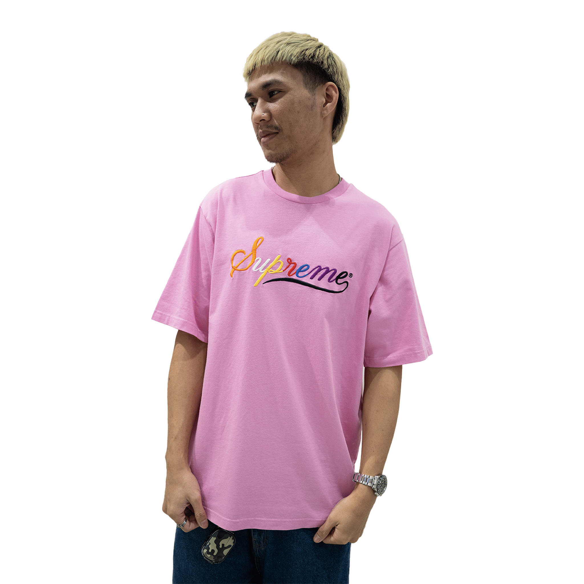 Supreme Cursive S/S Tee Pink (FW24)