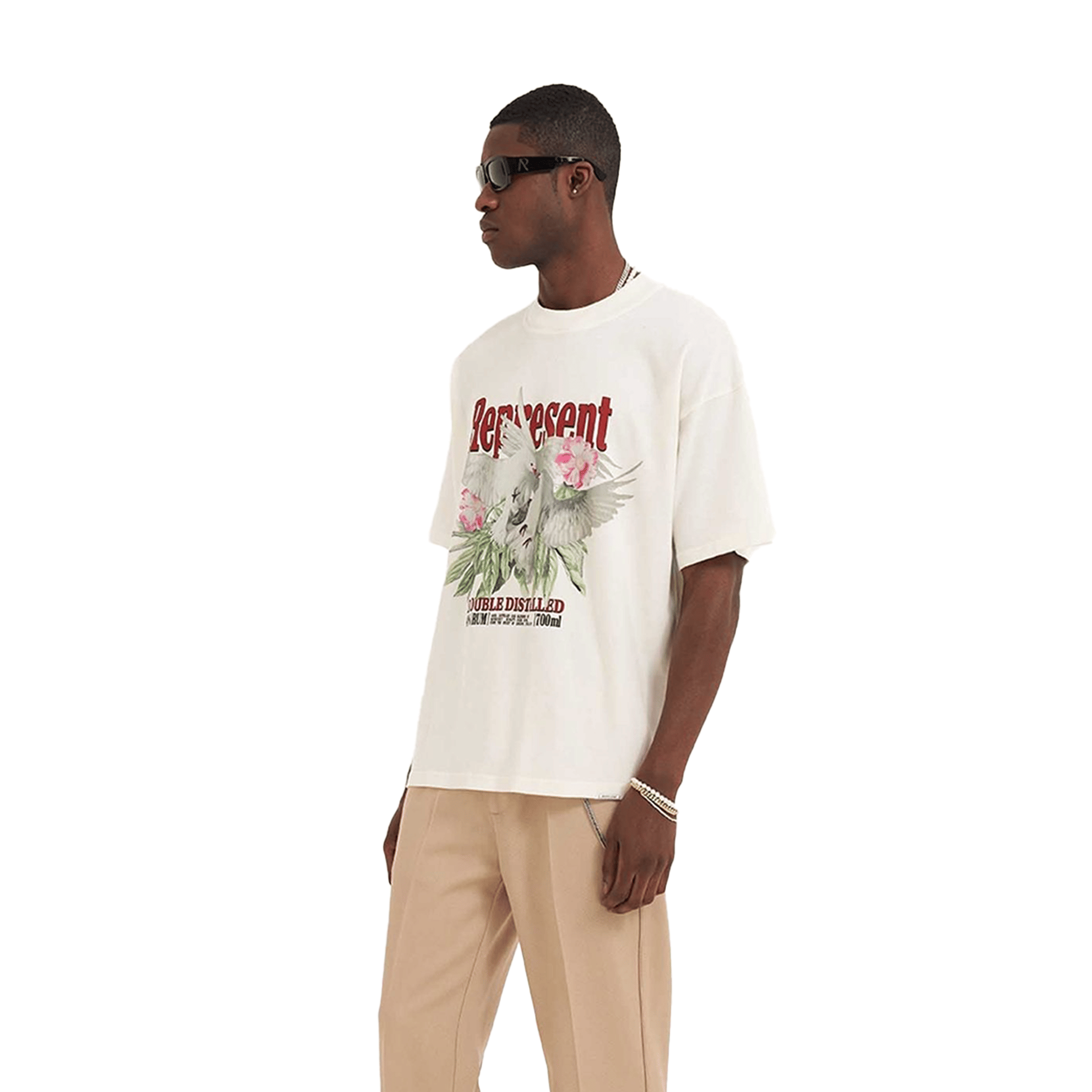 Represent Double Distilled Tee Flat White (SS23)