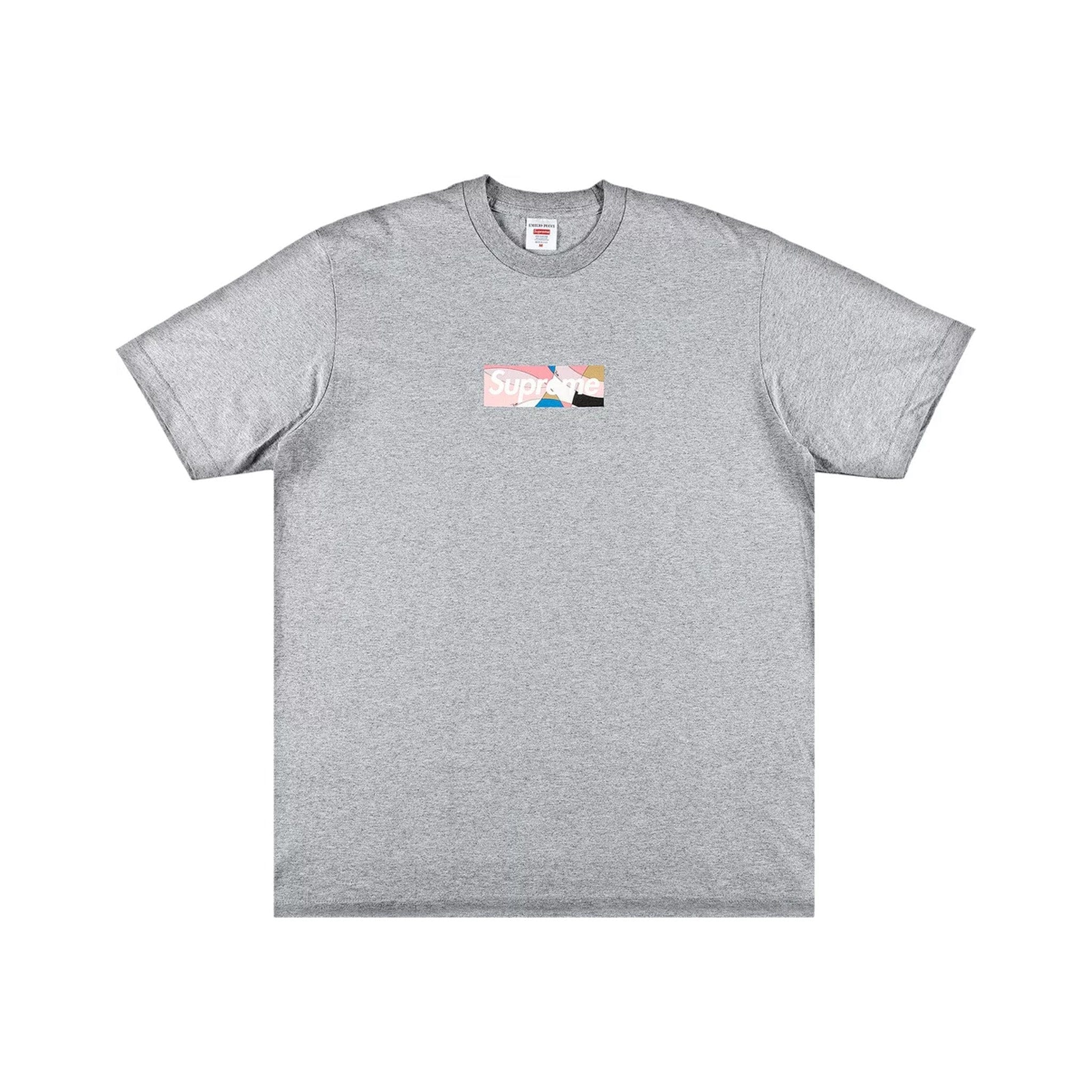 Supreme Emilio Pucci Box Logo Tee Grey/Pink (SS21)