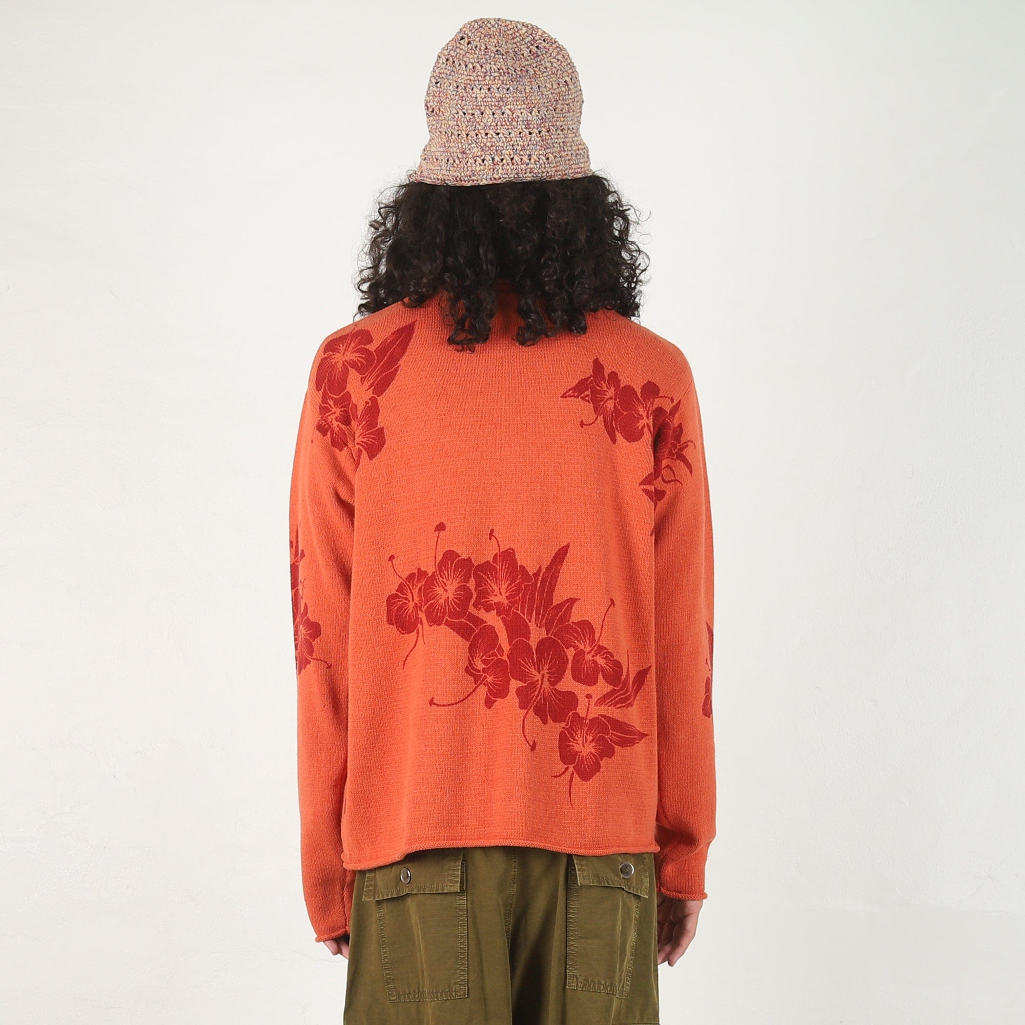 Stussy Floral Roll Neck Sweater - Rust