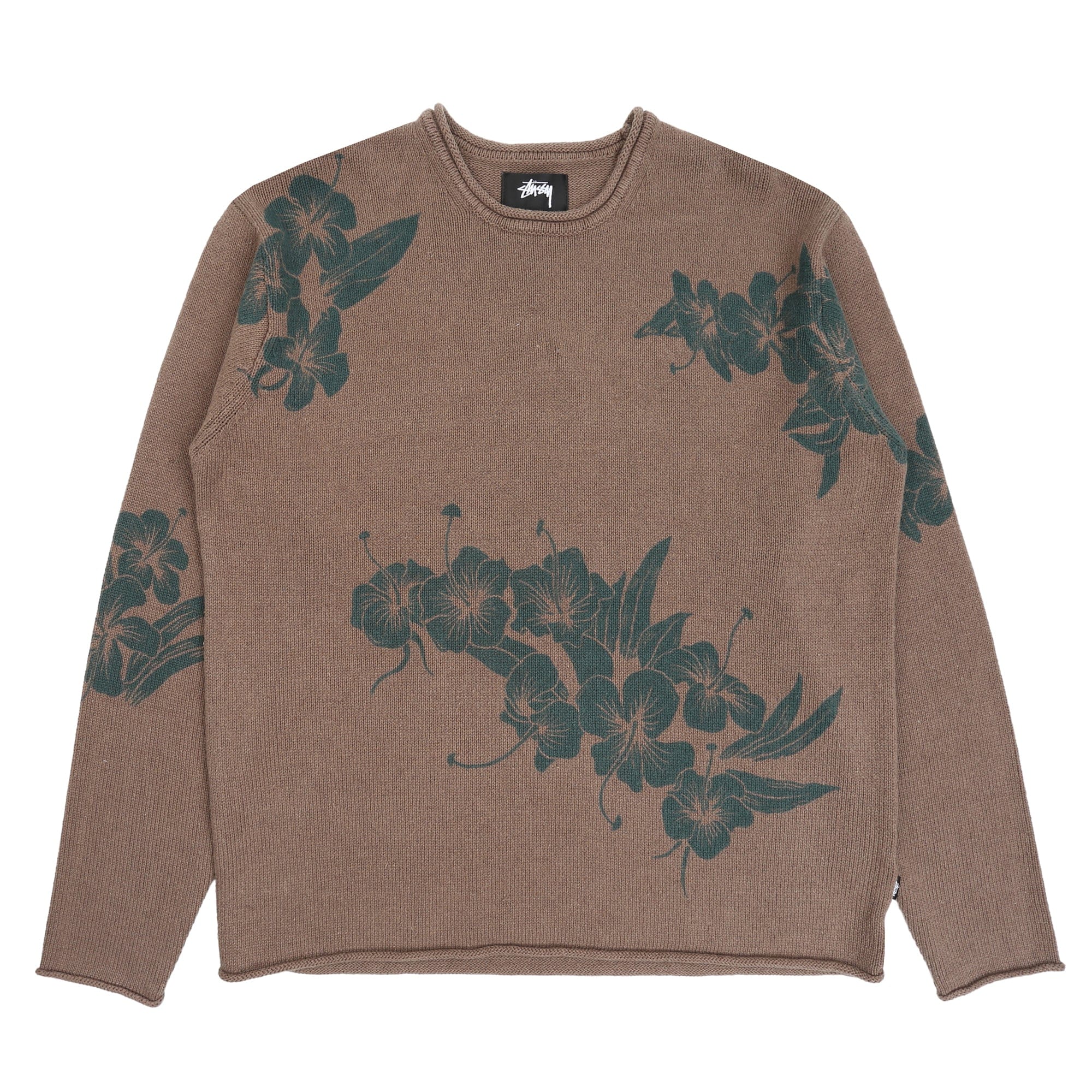 Stussy Floral Roll Neck Sweater - Brown