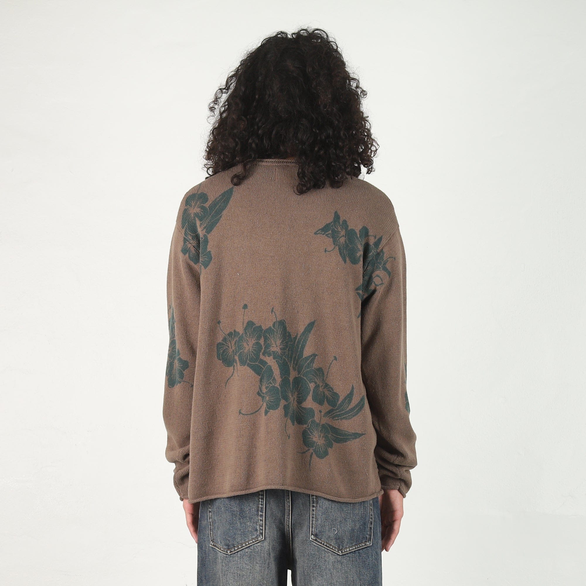 Stussy Floral Roll Neck Sweater - Brown