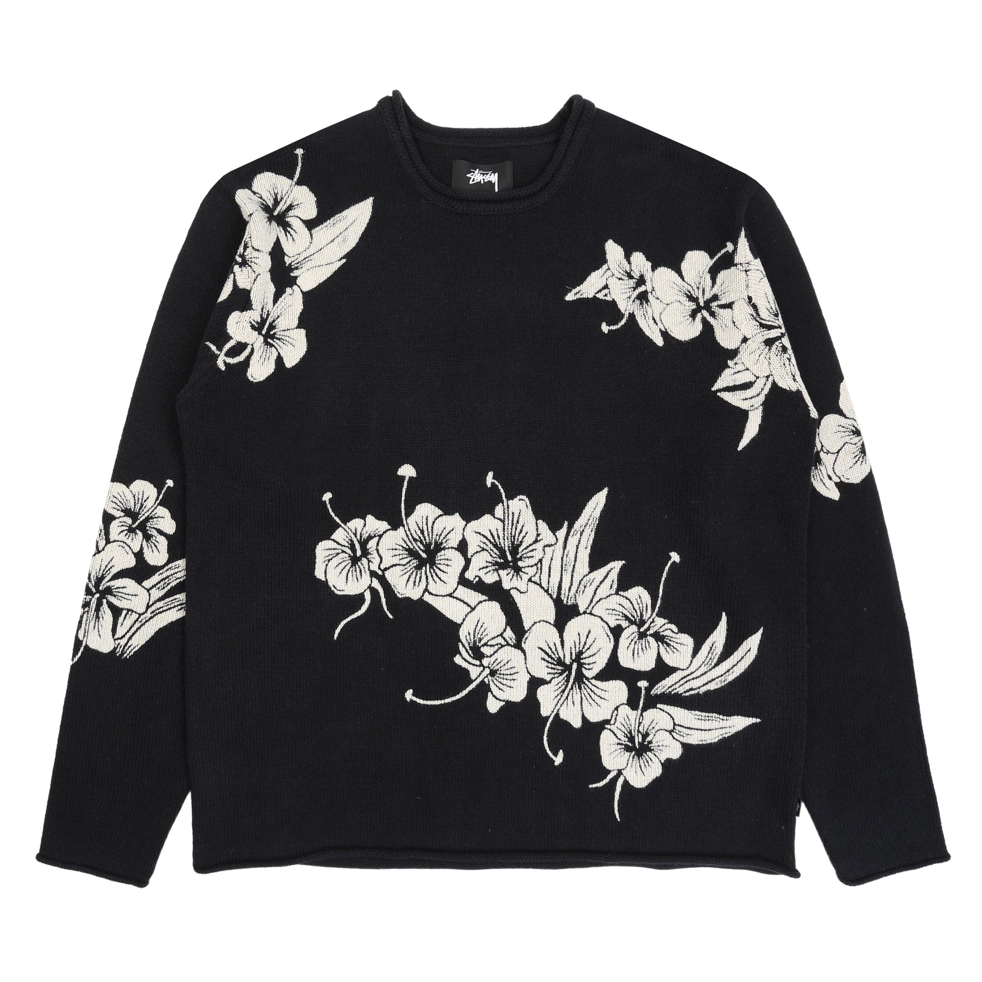 Stussy Floral Roll Neck Sweater - Black