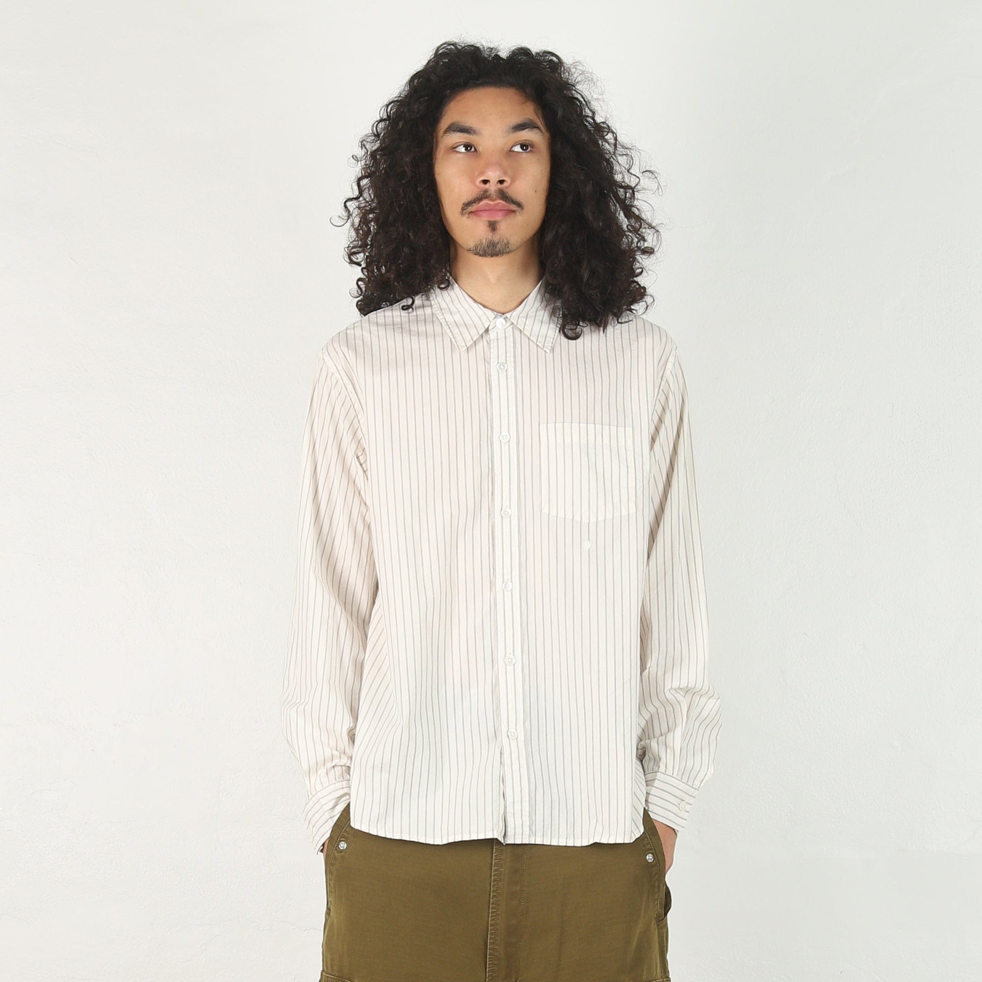 Stussy Standard LS Shirt - Natural Stripe