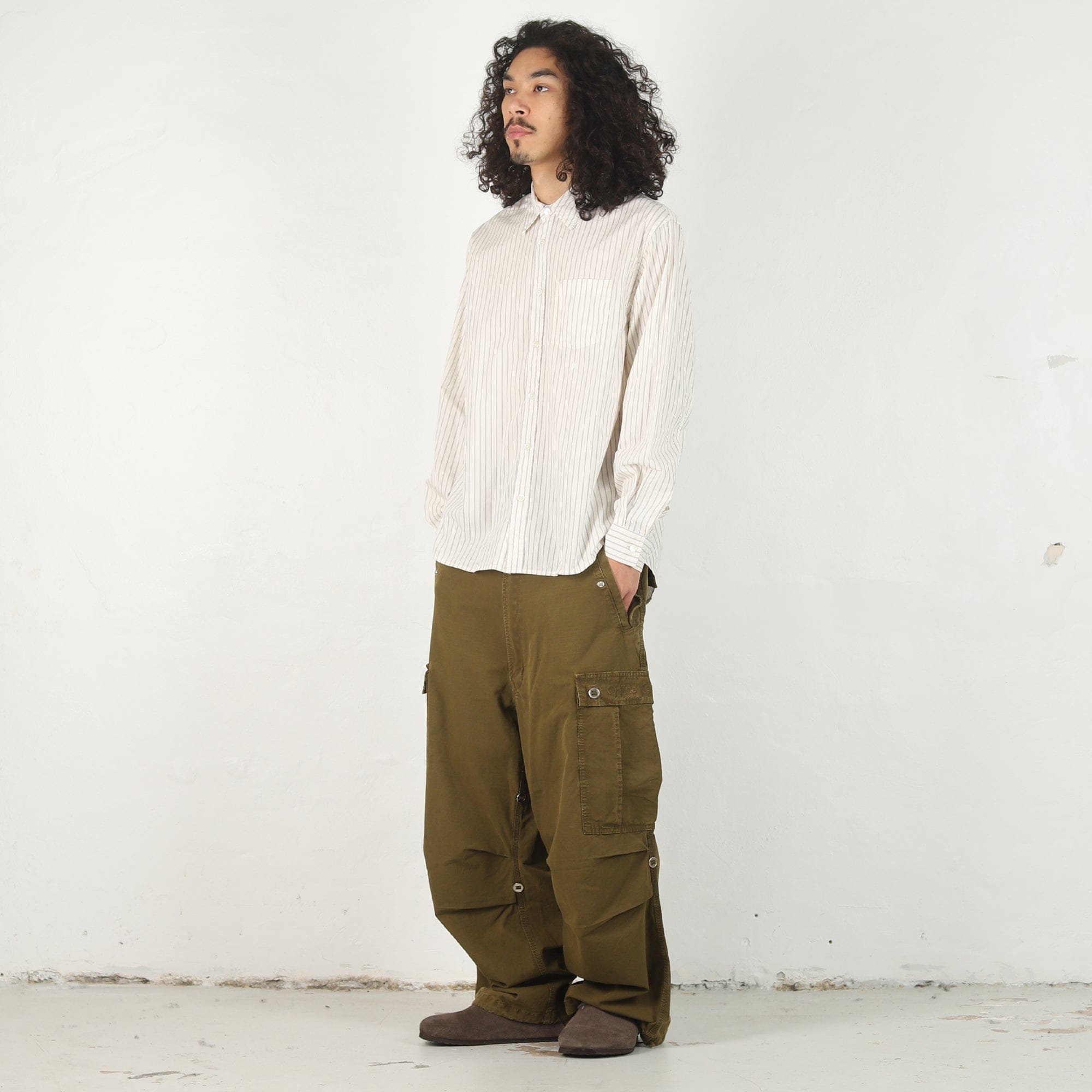 Stussy Standard LS Shirt - Natural Stripe