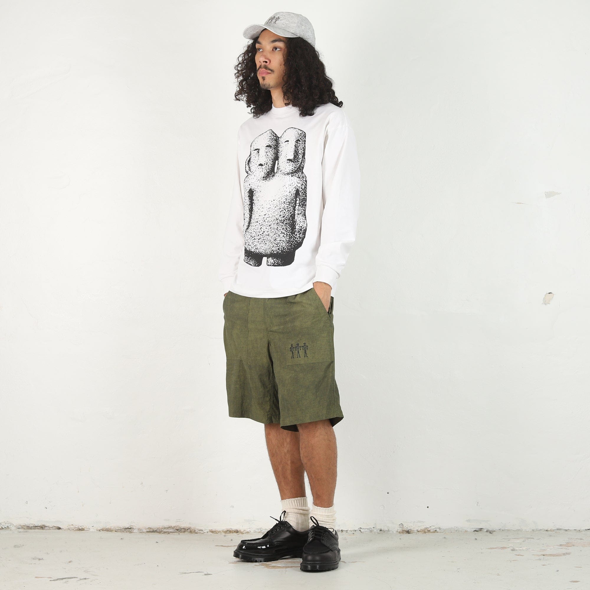 The Trilogy Tapes Textured Trail Shorts - Olive