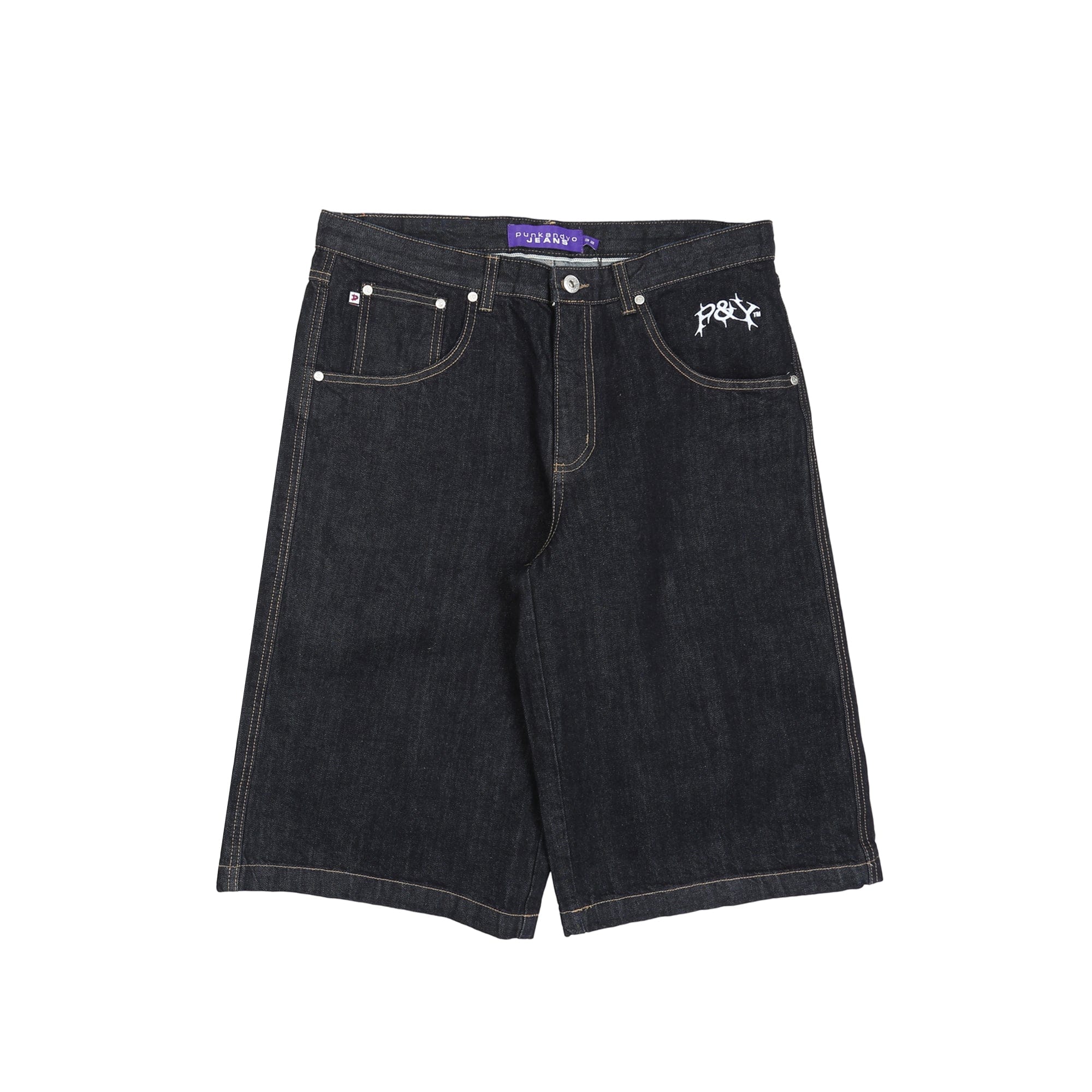 Punkandyo Curve Denim Shorts - Indigo
