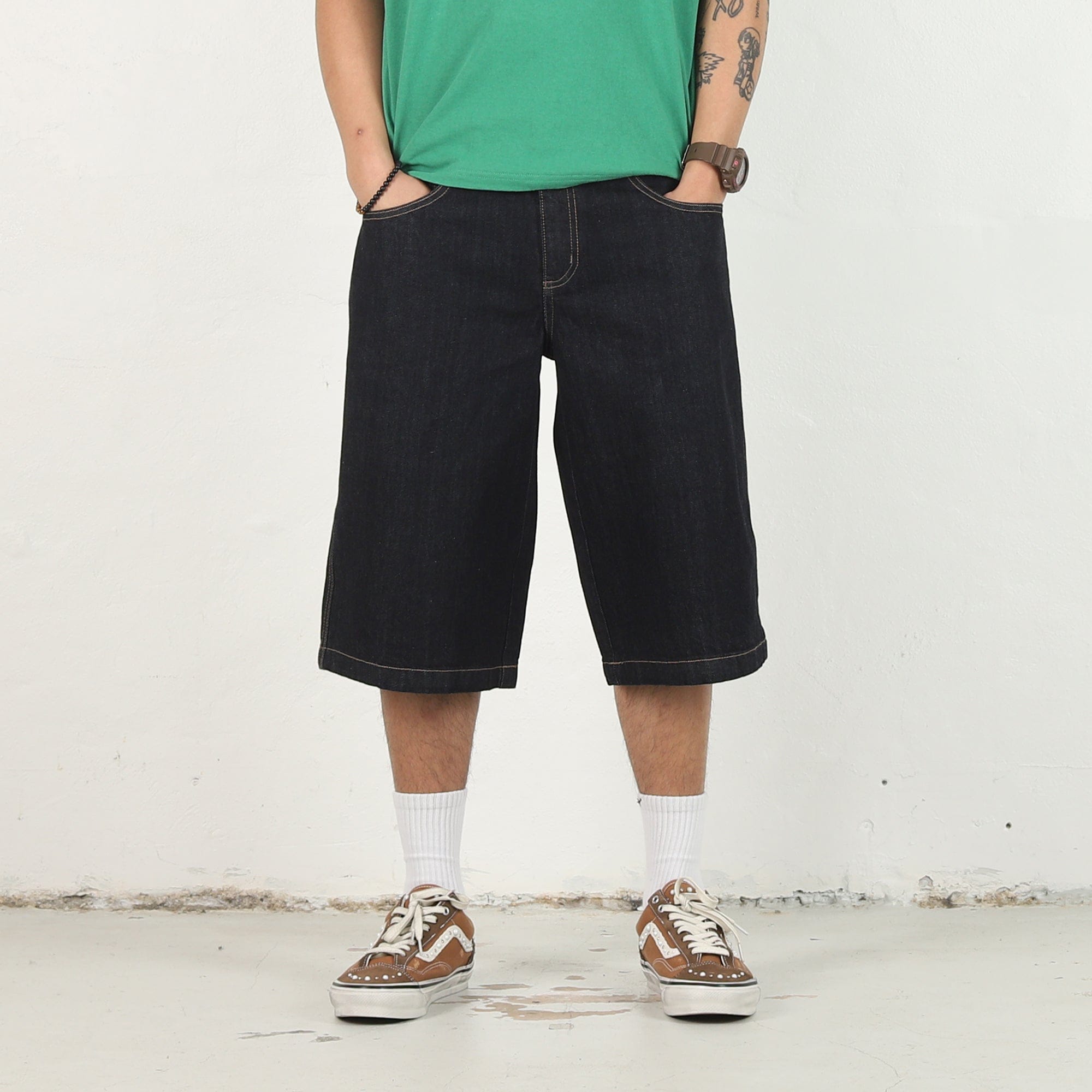Punkandyo Curve Denim Shorts - Indigo