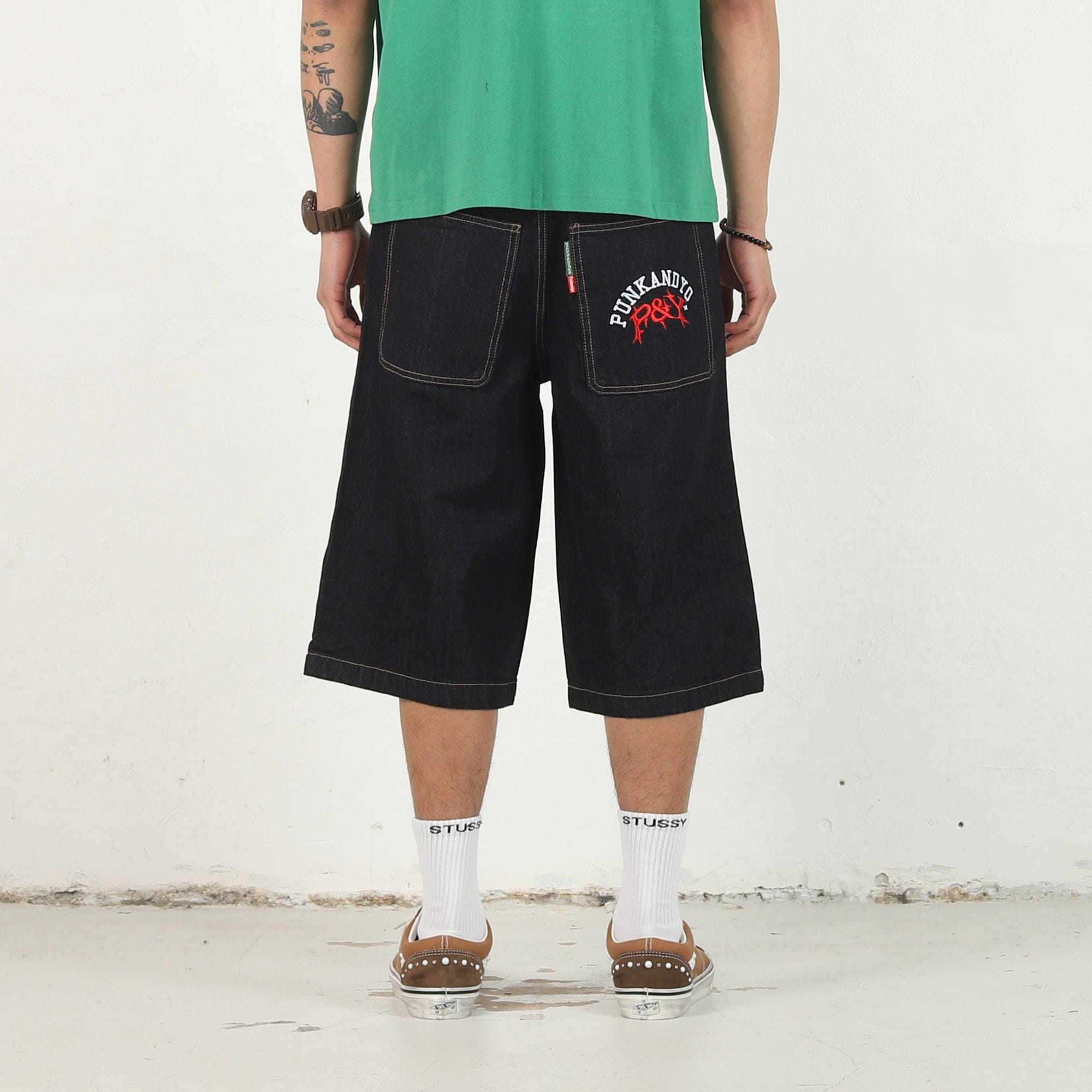 Punkandyo Curve Denim Shorts - Indigo