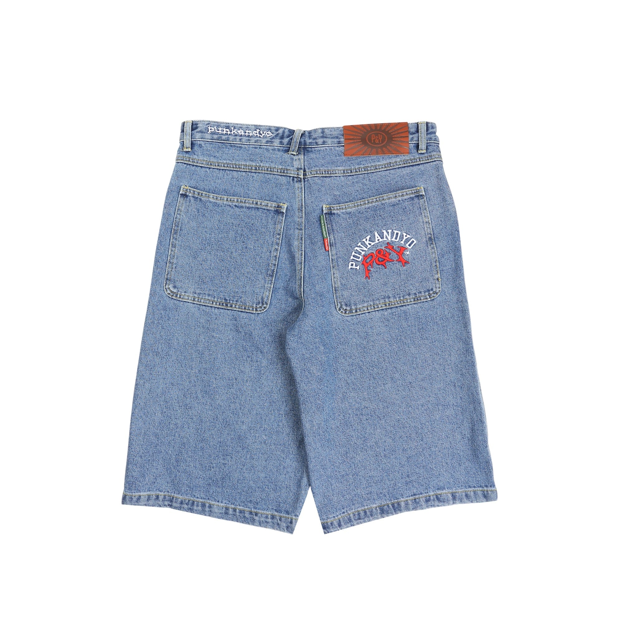 Punkandyo Curve Denim Shorts - Washed Blue