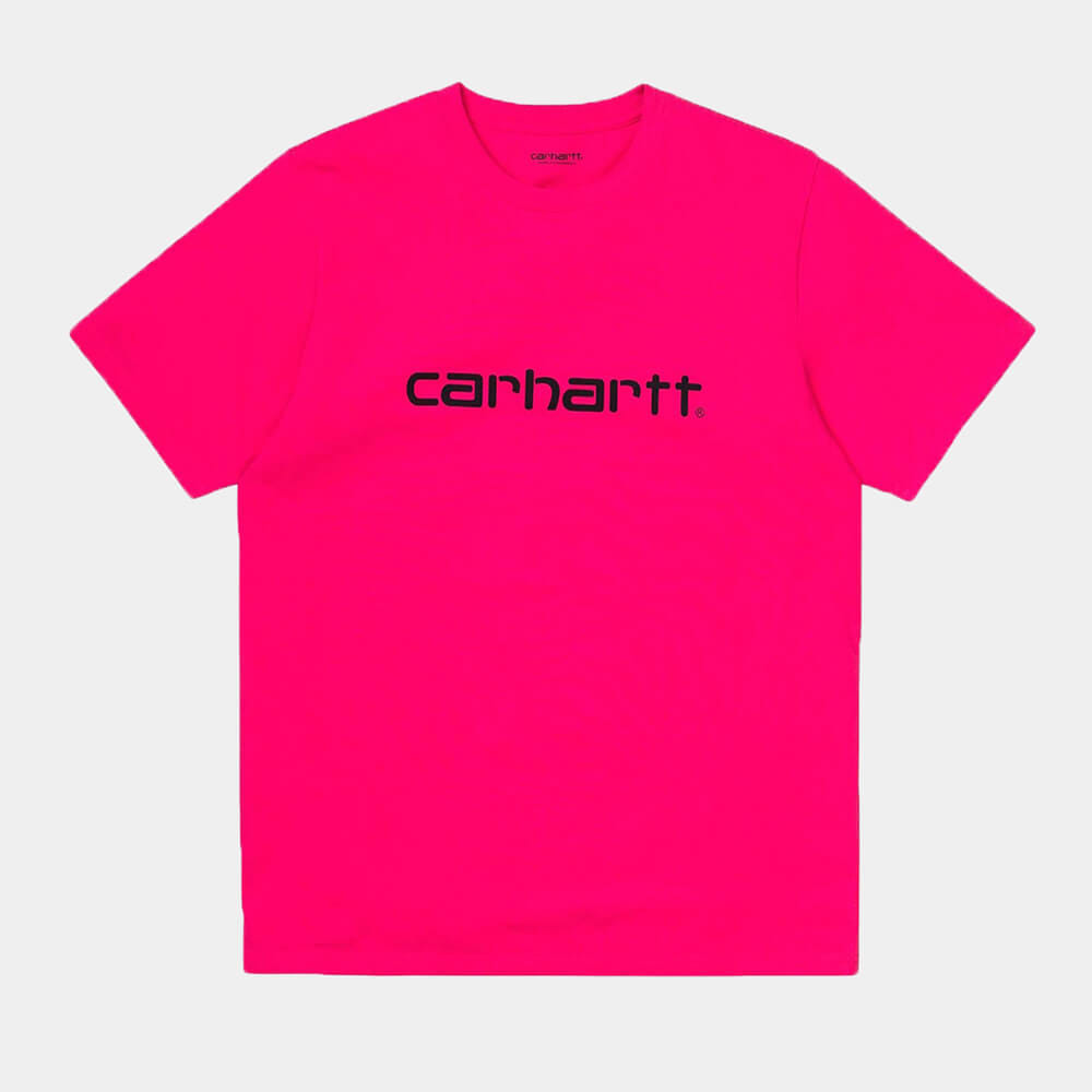 Carhartt Work in Progress Carhartt WIP S/S Script T-Shirt - Ruby Pink / Black