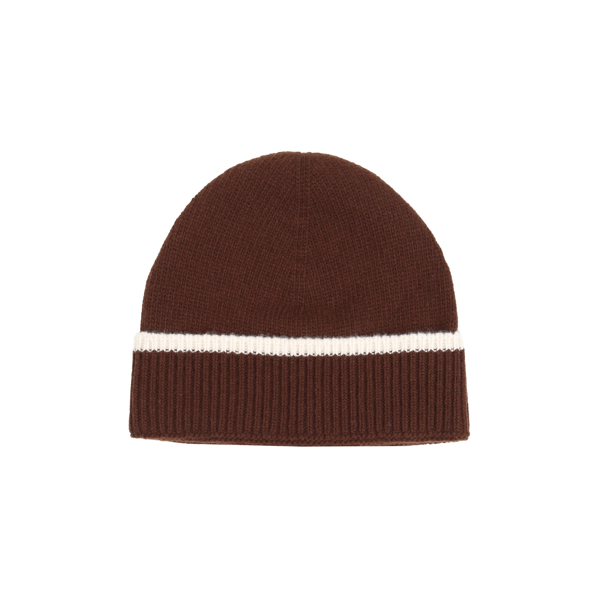Sneeze Contrast Stripe Wool Beanie - Brown