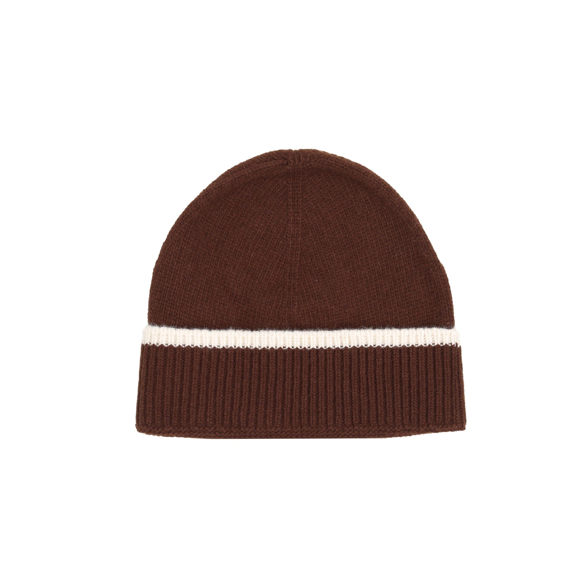 Sneeze Contrast Stripe Wool Beanie - Brown