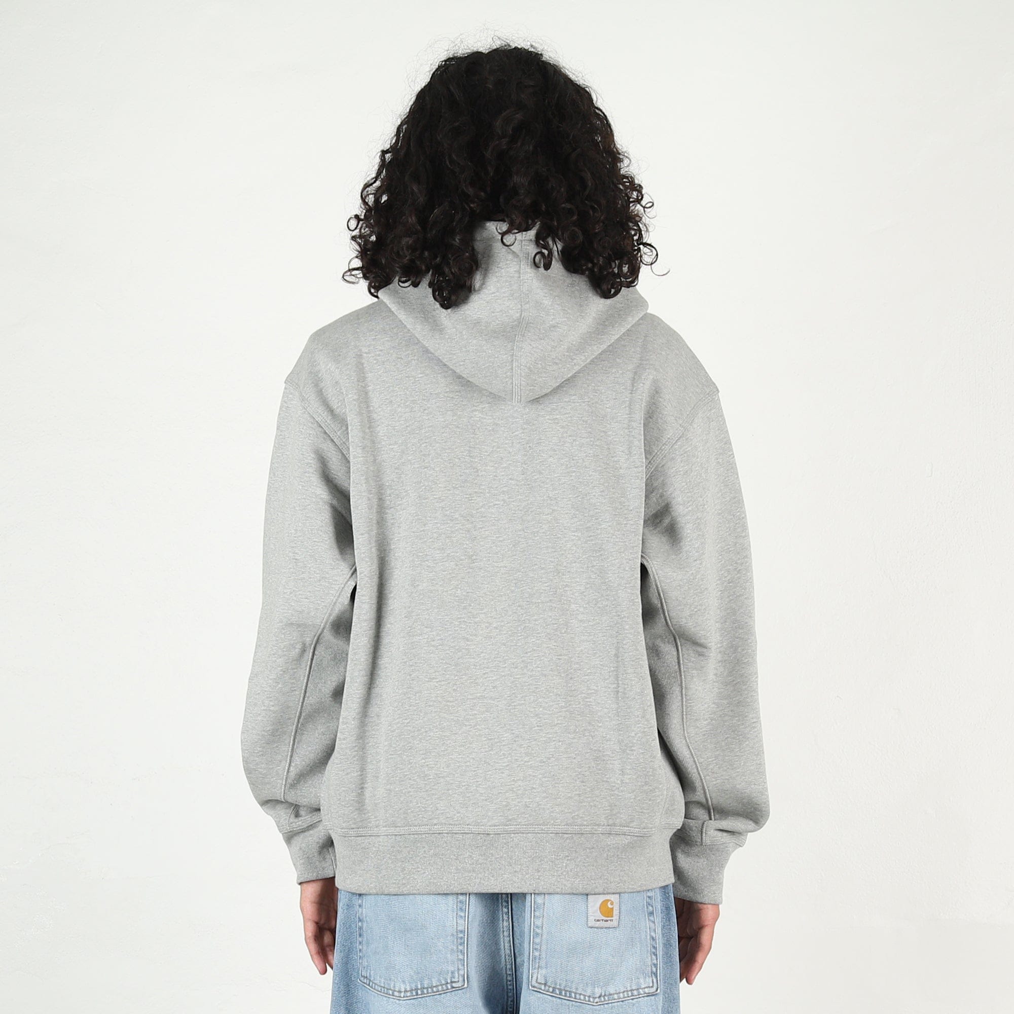 Carhartt WIP Hooded American Script Jacket - Grey Heather