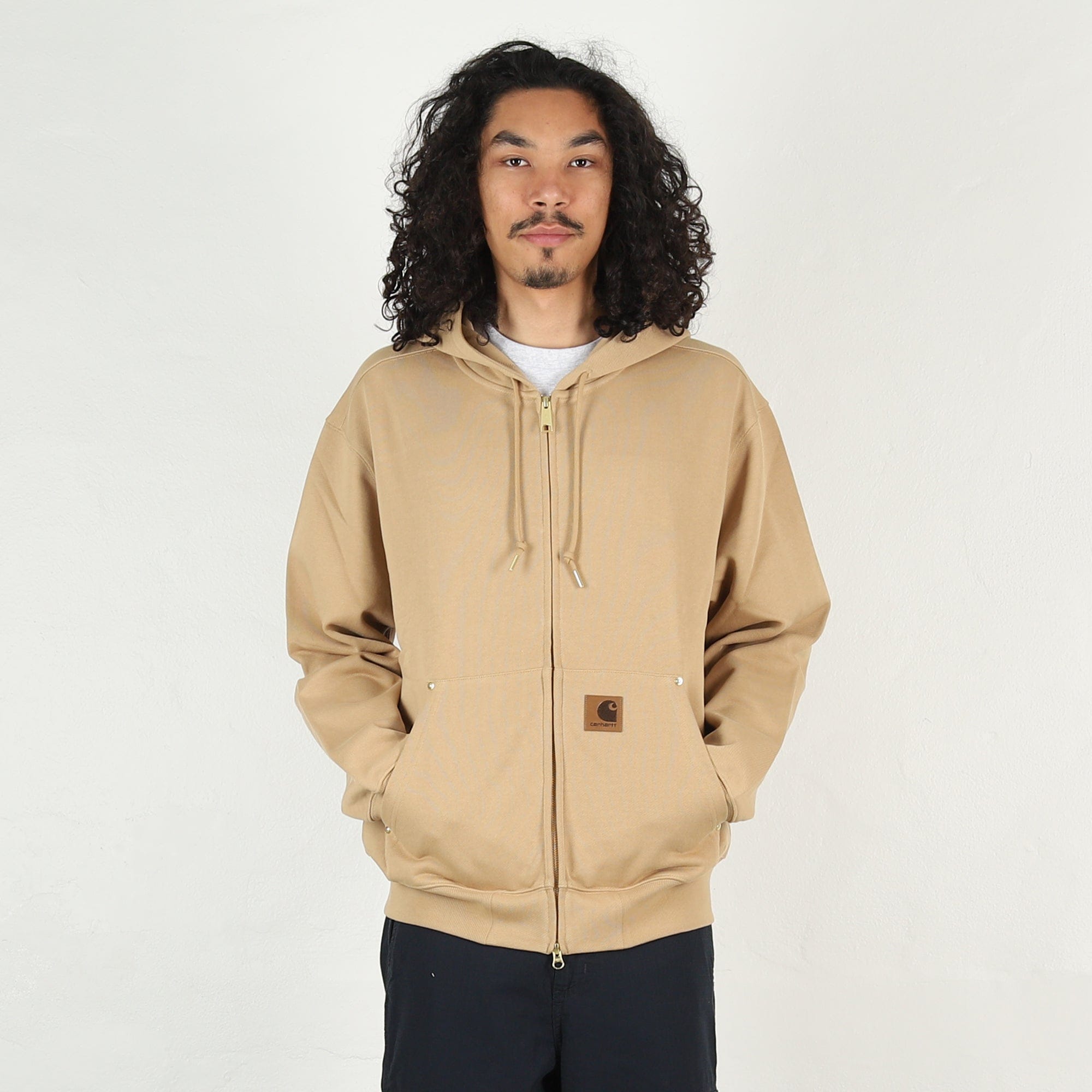 Carhartt WIP Hooded Eldon Sweat Jacket - Dusty H Brown