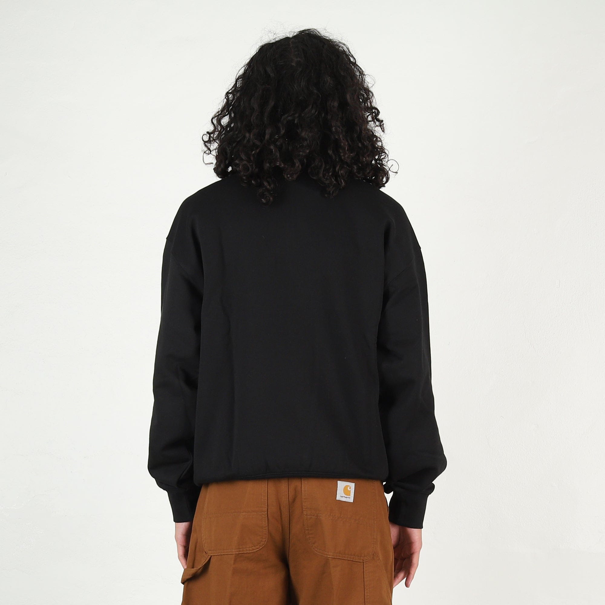 Carhartt WIP Script Half Zip Sweatshirt - Black/White