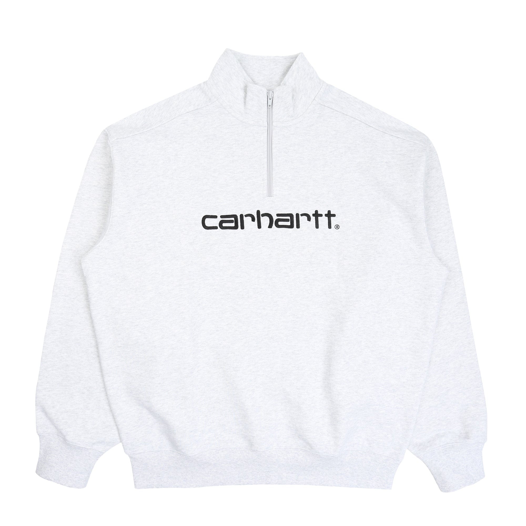 Carhartt WIP Script Half Zip Sweatshirt - Ash Heather/Black