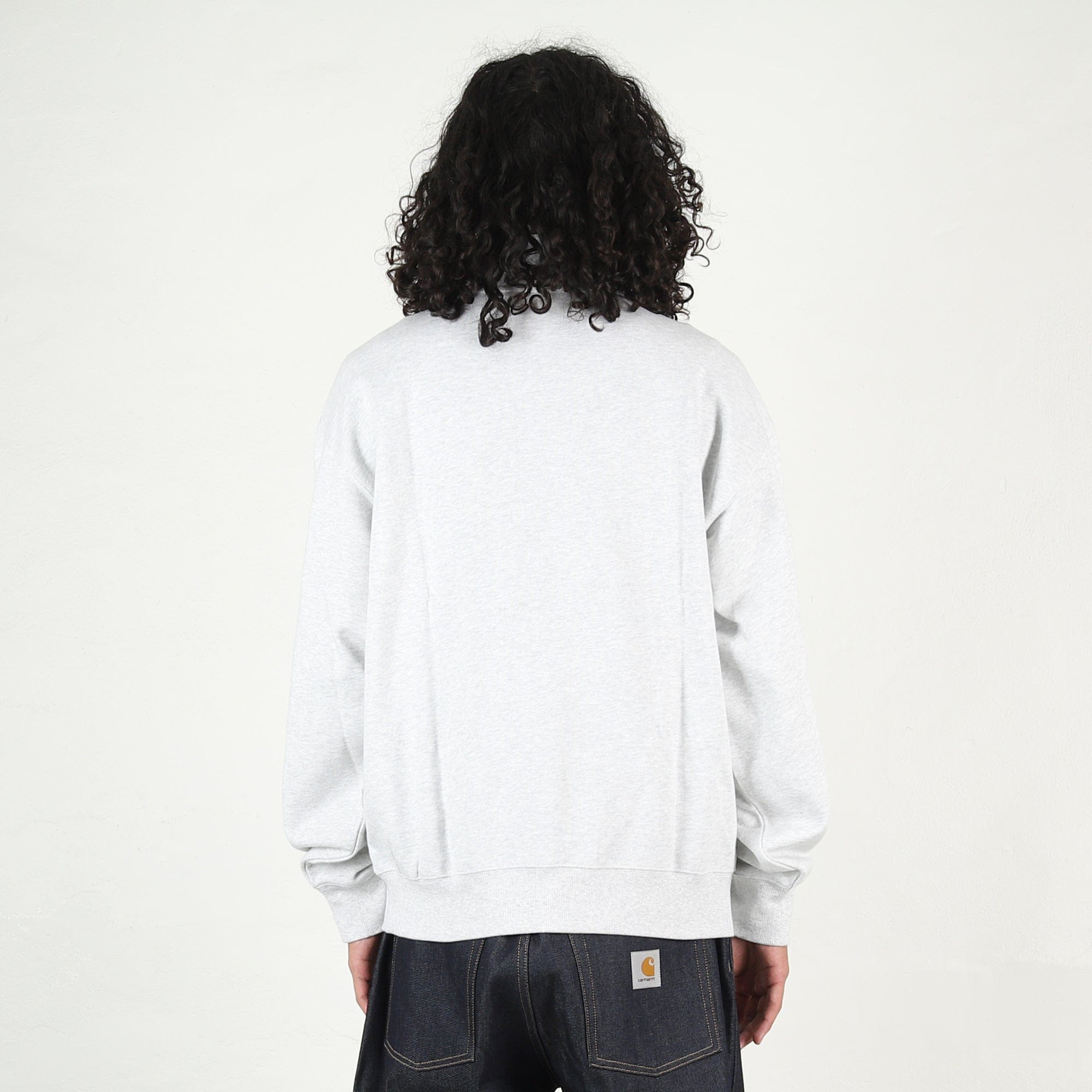 Carhartt WIP Script Half Zip Sweatshirt - Ash Heather/Black