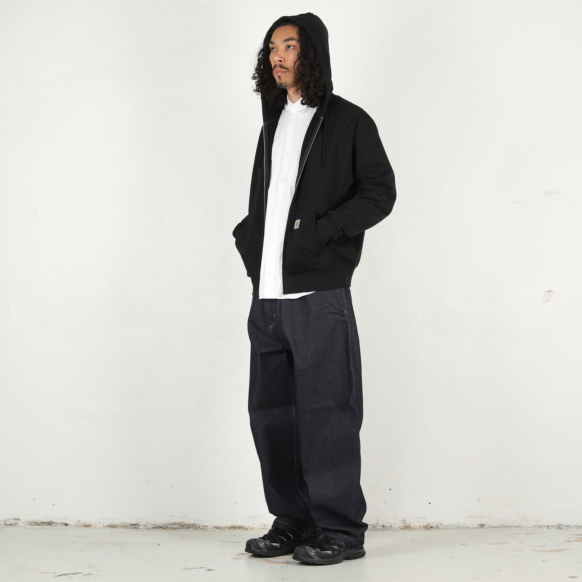 Carhartt WIP Hooded Square Label Jacket - Black
