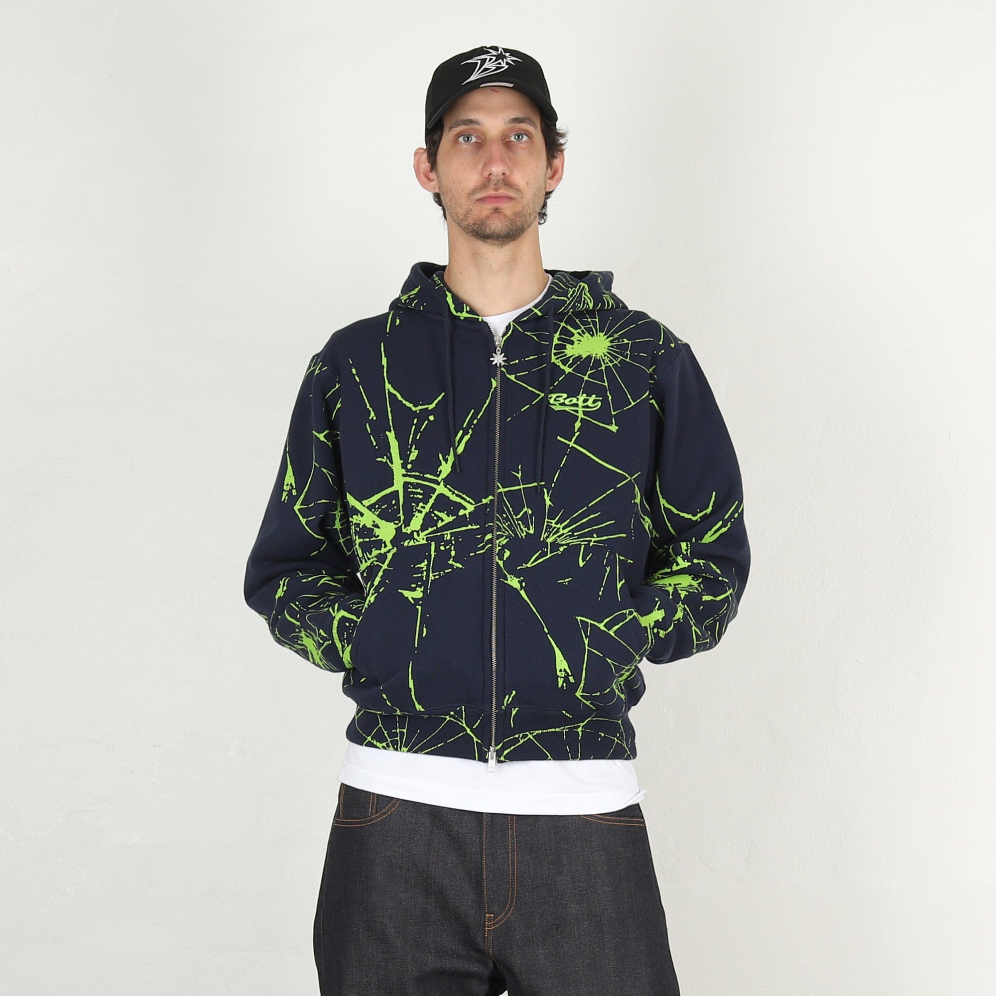 Bott Shattered Zip Hoodie - Navy