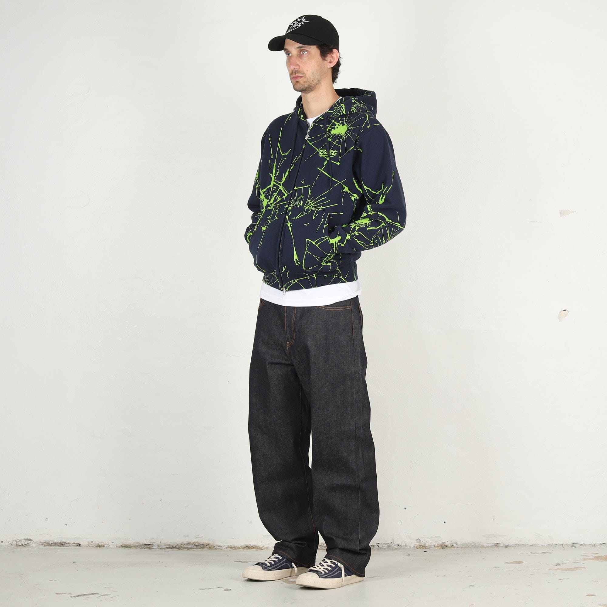 Bott Shattered Zip Hoodie - Navy