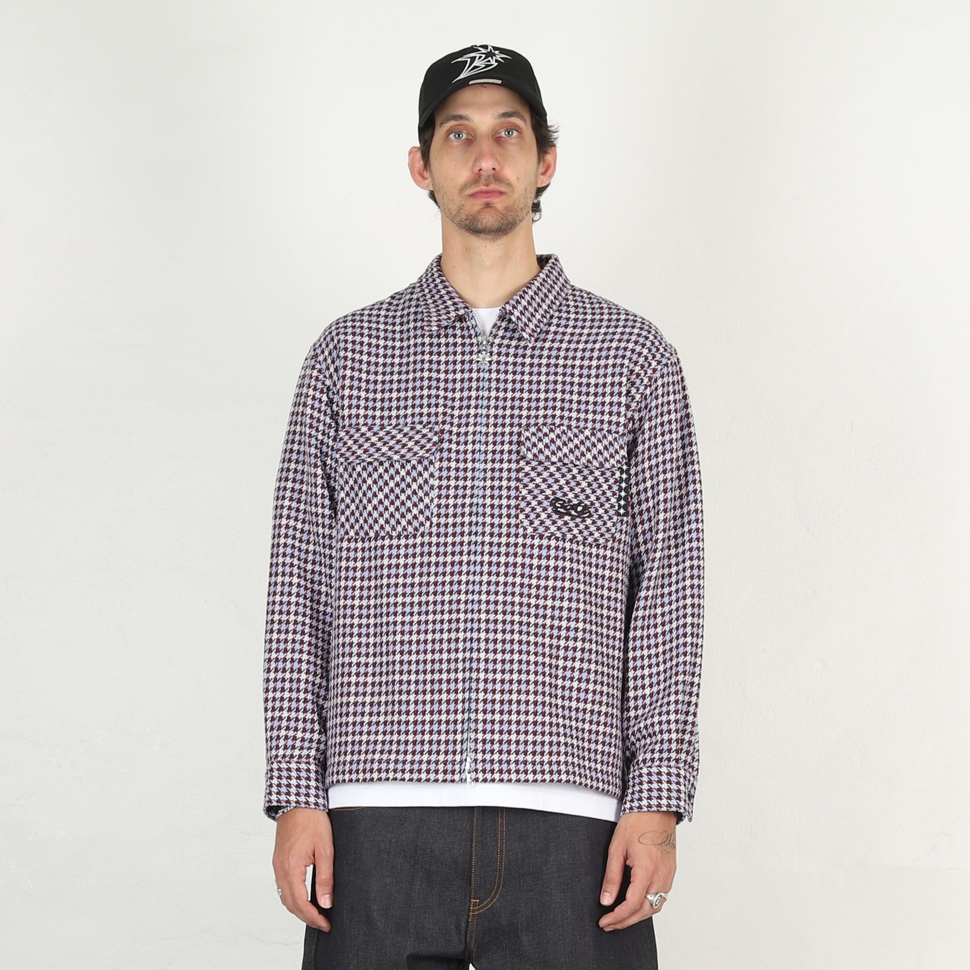 Bott Zip-Up Flannel Shirt - Slate Blue