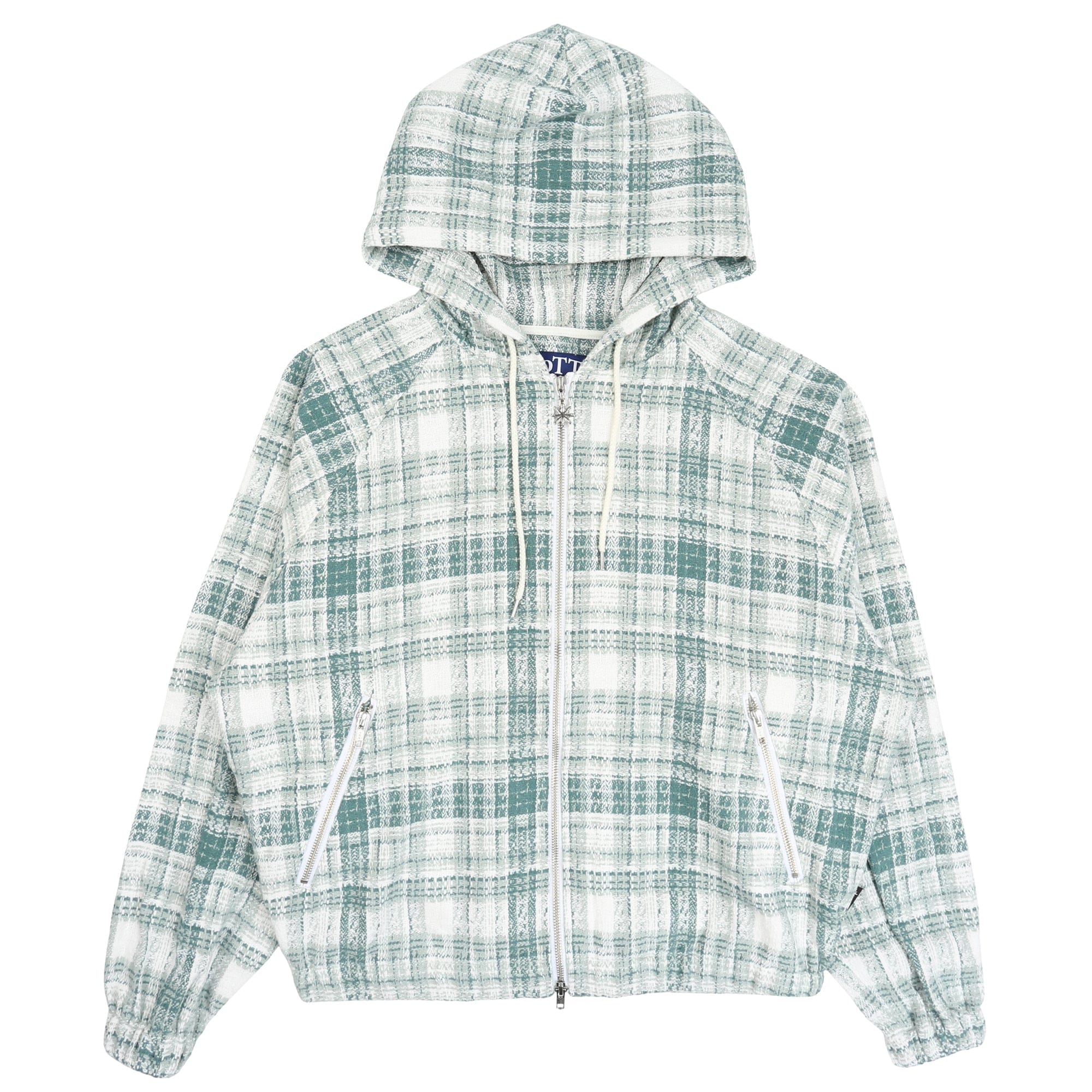 Bott Heavy Check Zip Hoodie - Green