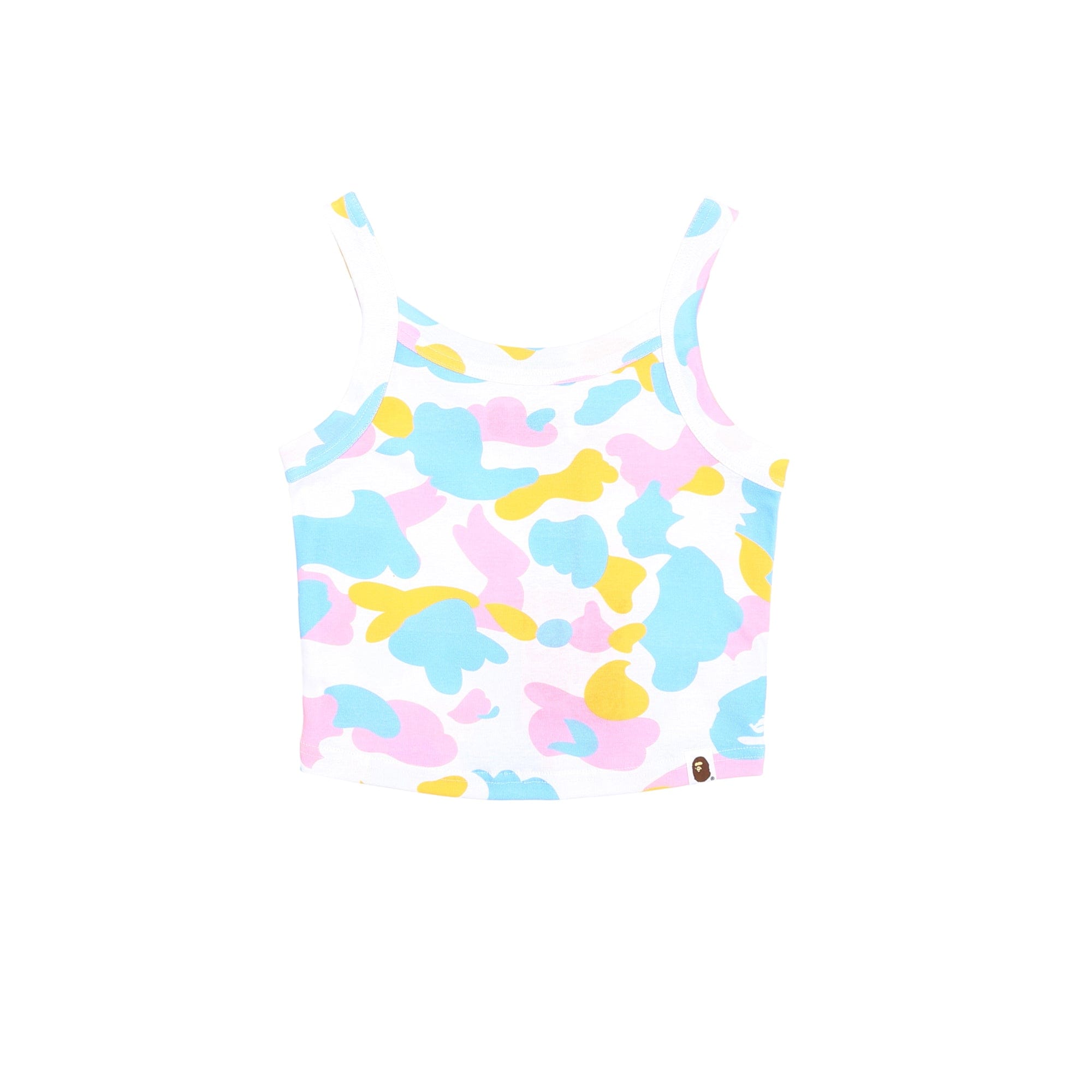 BAPE W' Multi Camo Cropped Rib Tank Top - White