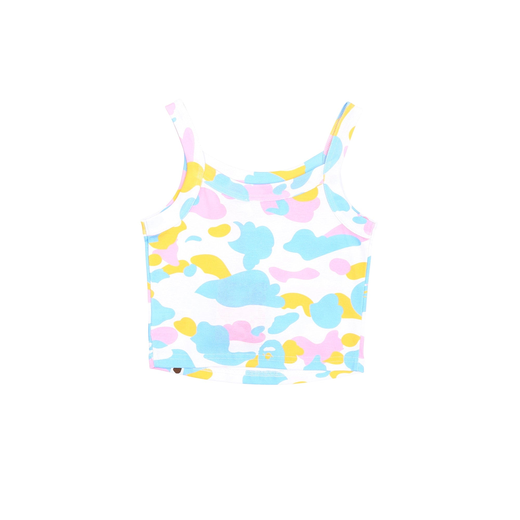 BAPE W' Multi Camo Cropped Rib Tank Top - White