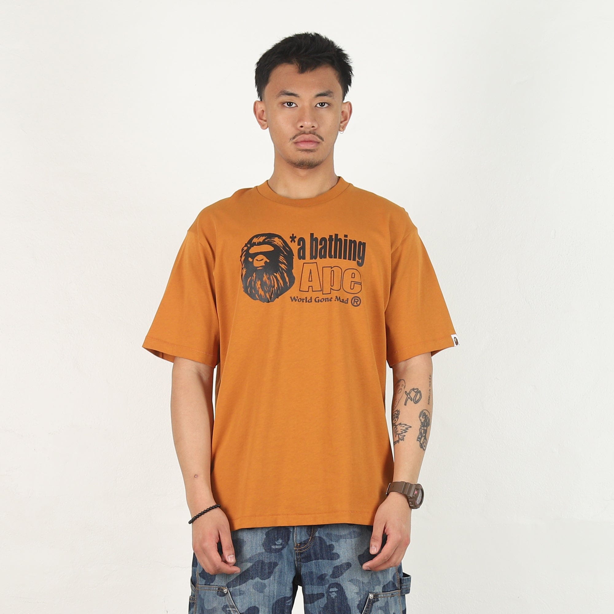 BAPE Ape Head Logo Relaxed T-Shirt - Brown