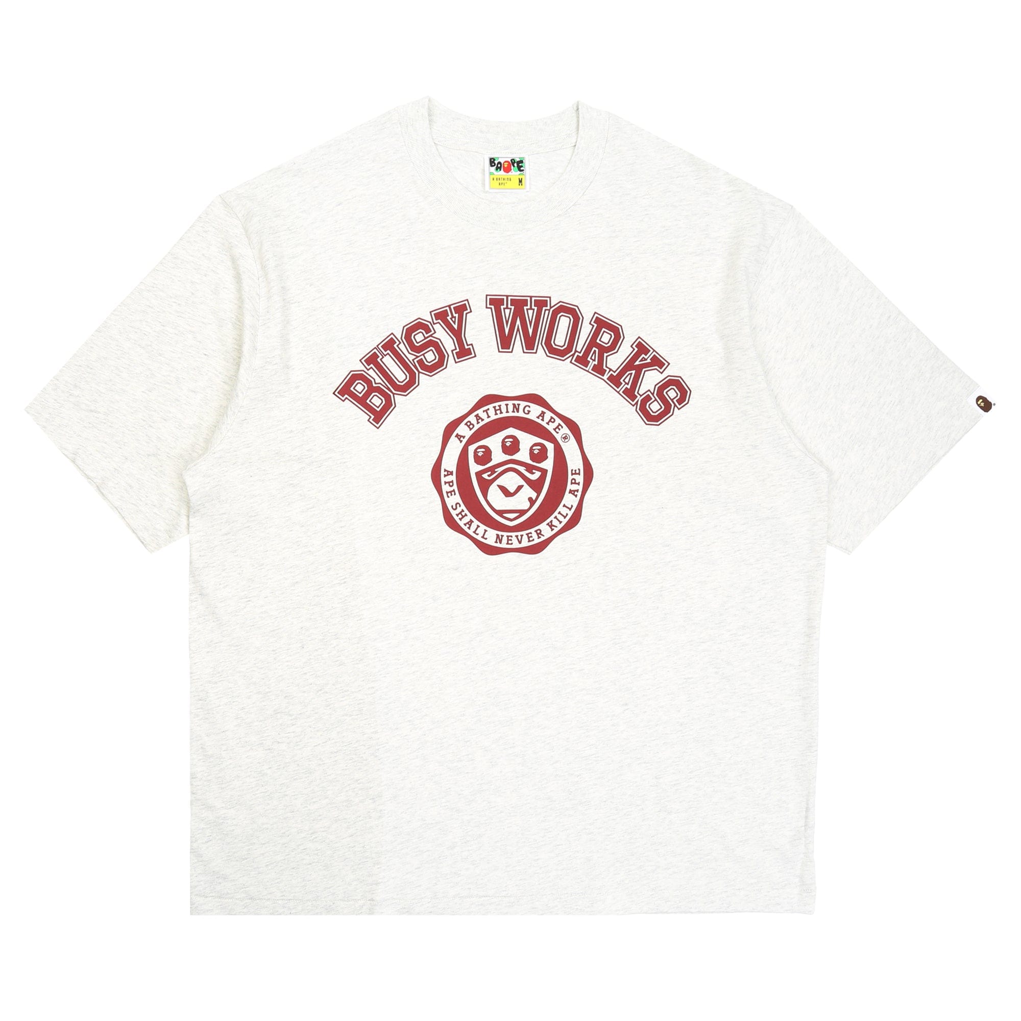 BAPE Busy Works College Relaxed T-Shirt - Grey