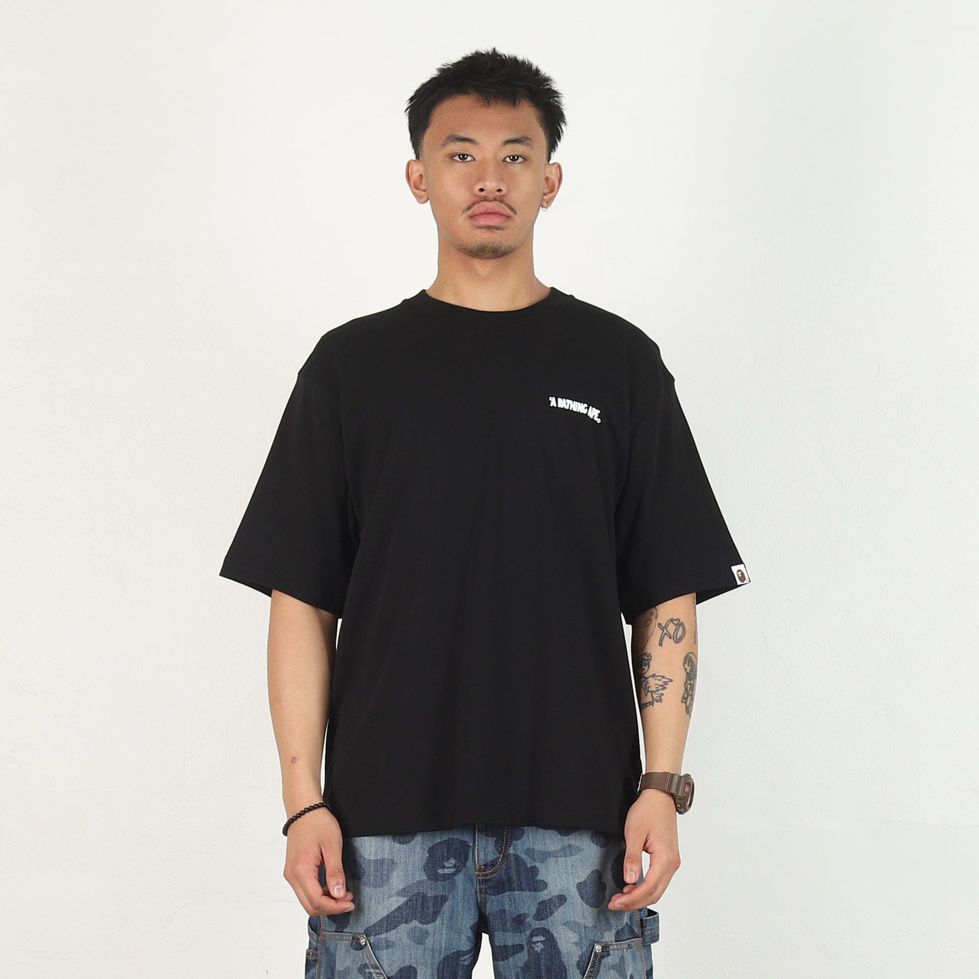 BAPE Shark Shijin Bathing Ape Logo T-Shirt - Black