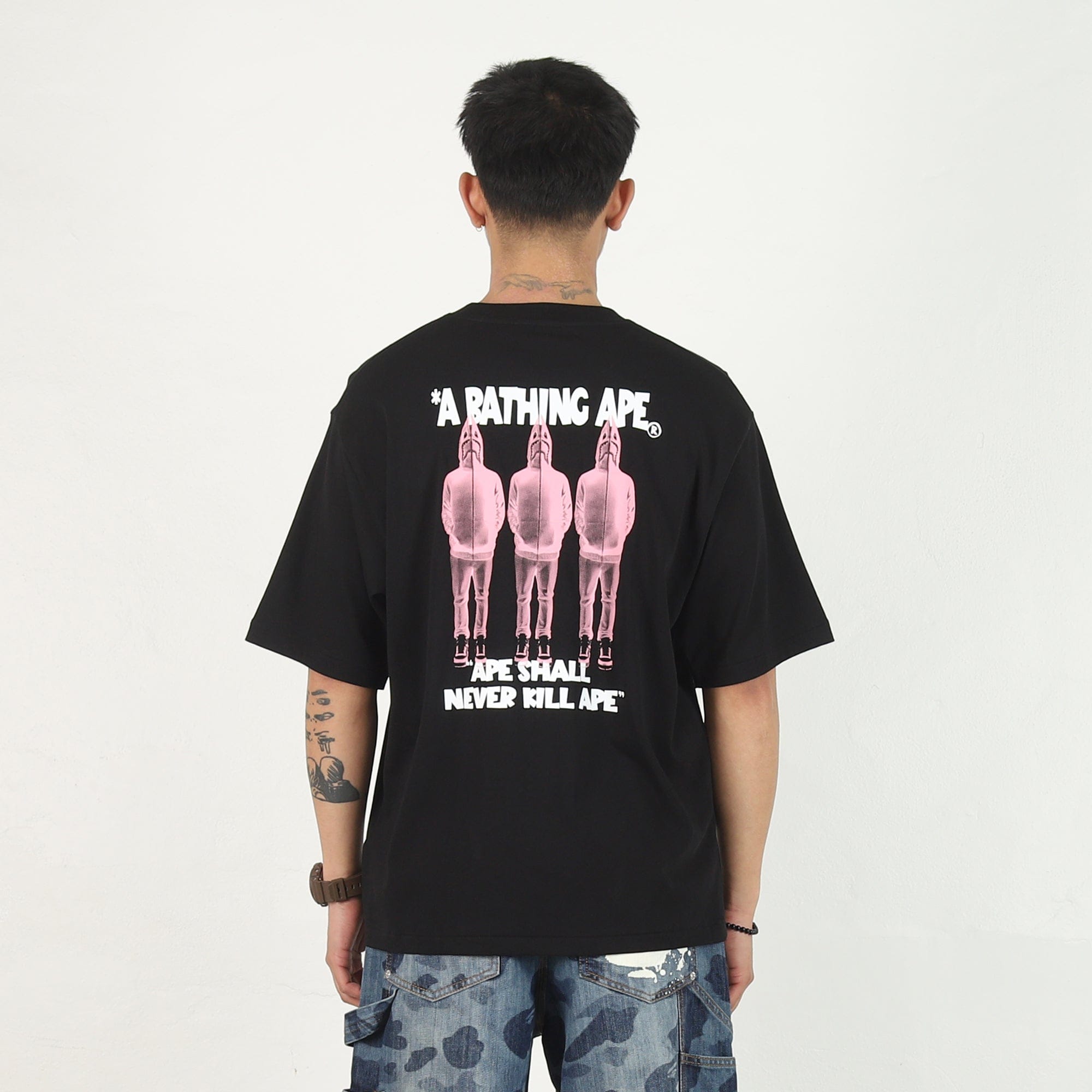 BAPE Shark Shijin Bathing Ape Logo T-Shirt - Black