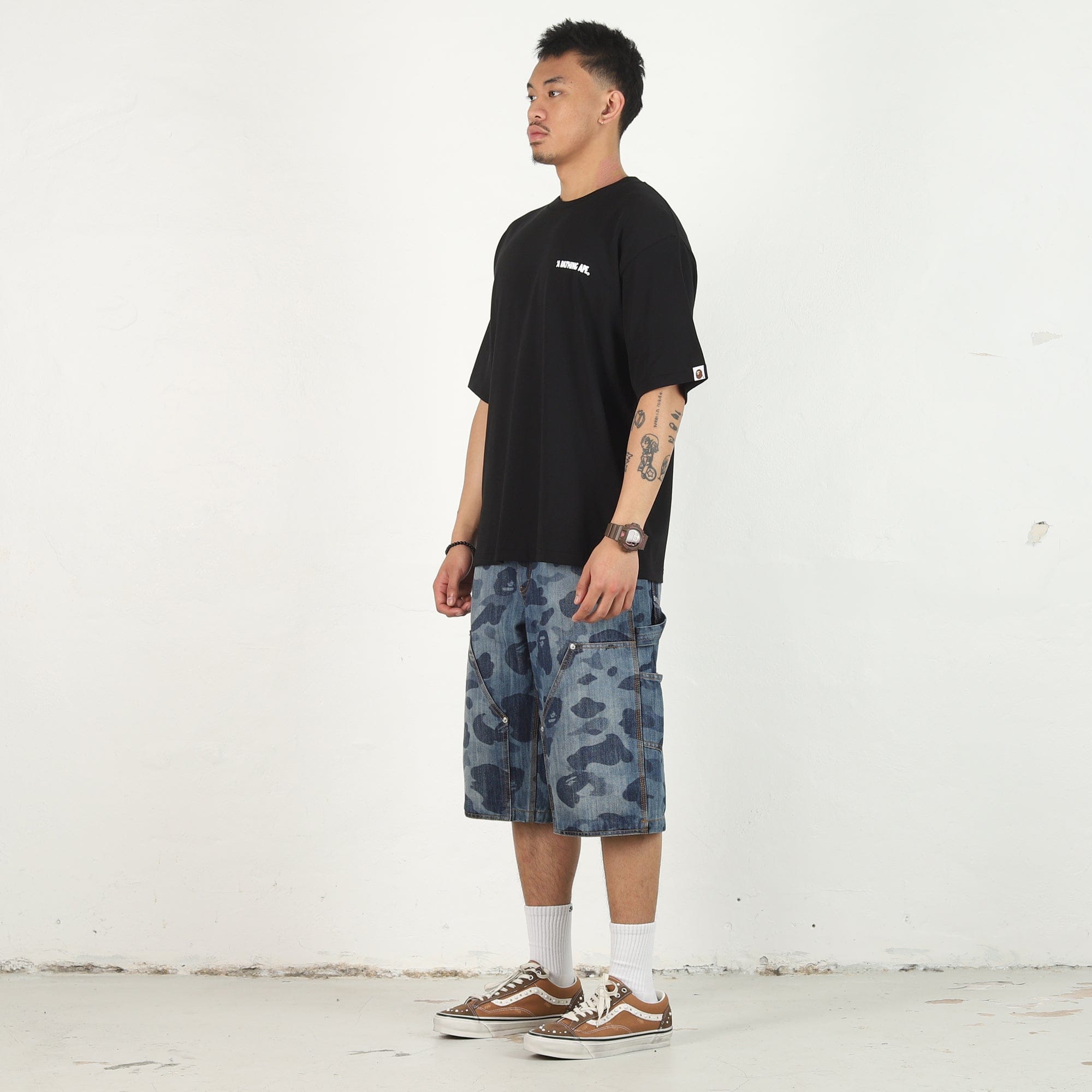 BAPE Shark Shijin Bathing Ape Logo T-Shirt - Black