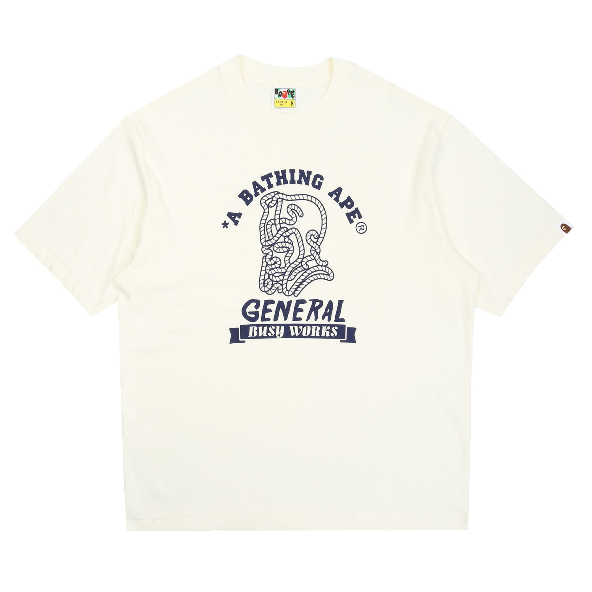 BAPE Ape General College Relaxed T-Shirt - Ivory