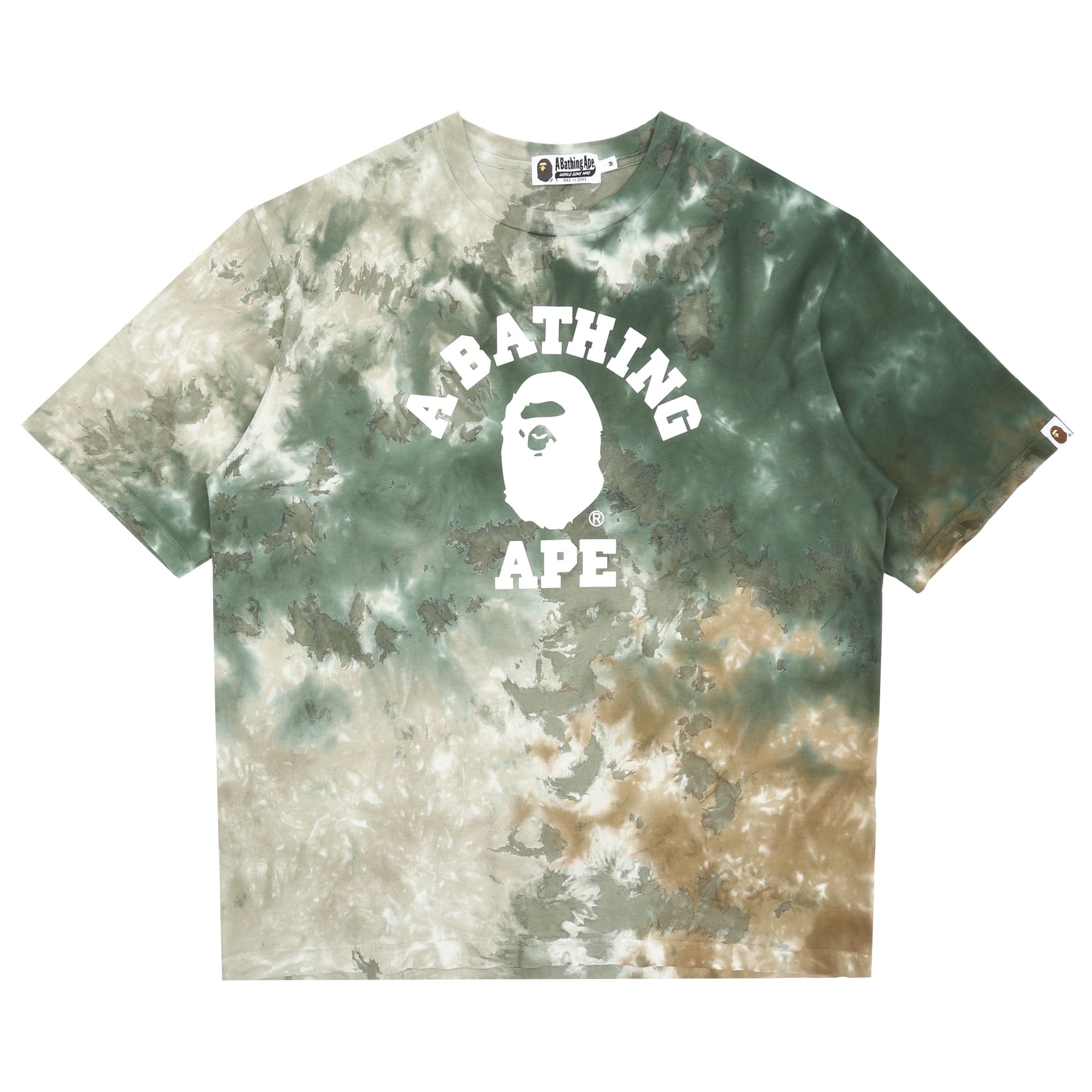 BAPE Tie Dye College Relaxed T-Shirt - Olive