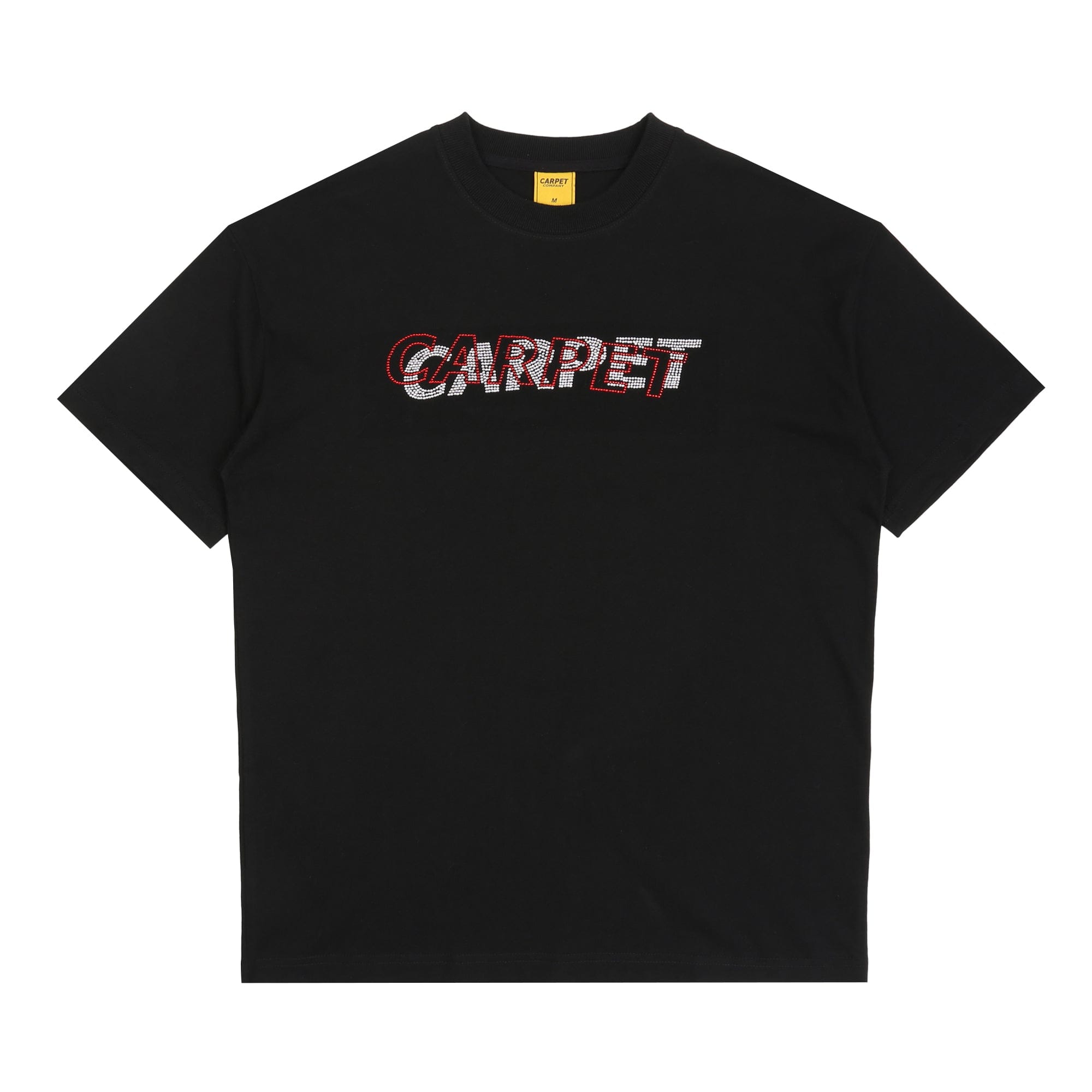 Carpet Misprint Rhinestone T-Shirt - Black