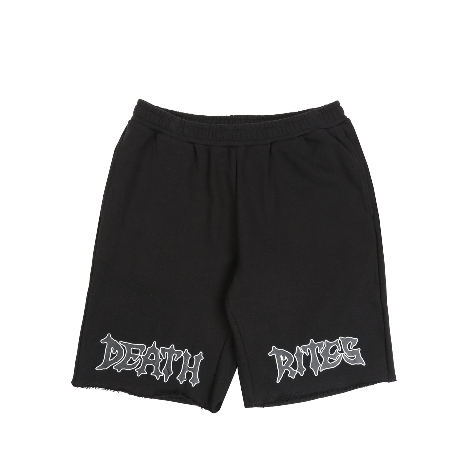 Death Rites Script Cut-Off Sweat Shorts - Black