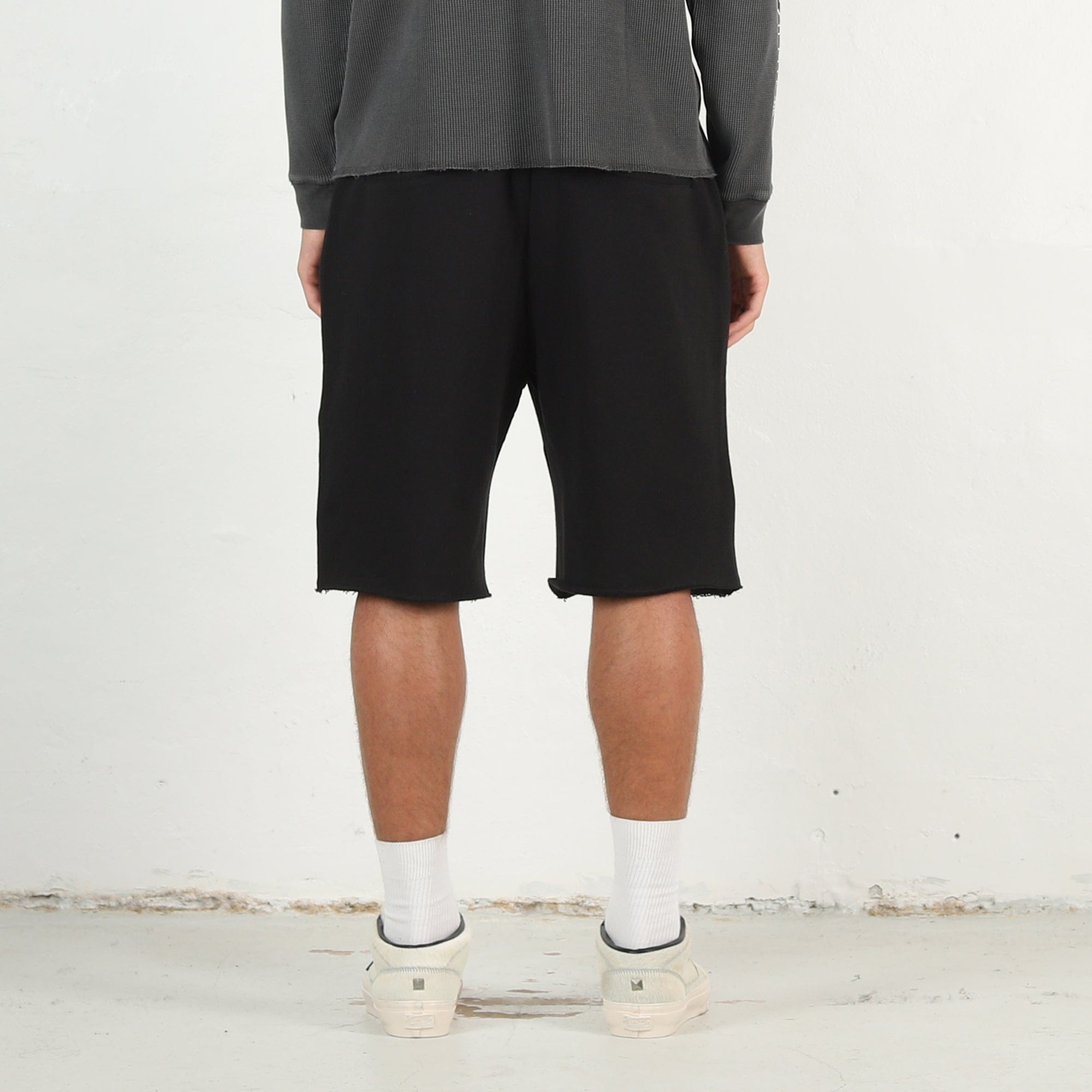 Death Rites Script Cut-Off Sweat Shorts - Black