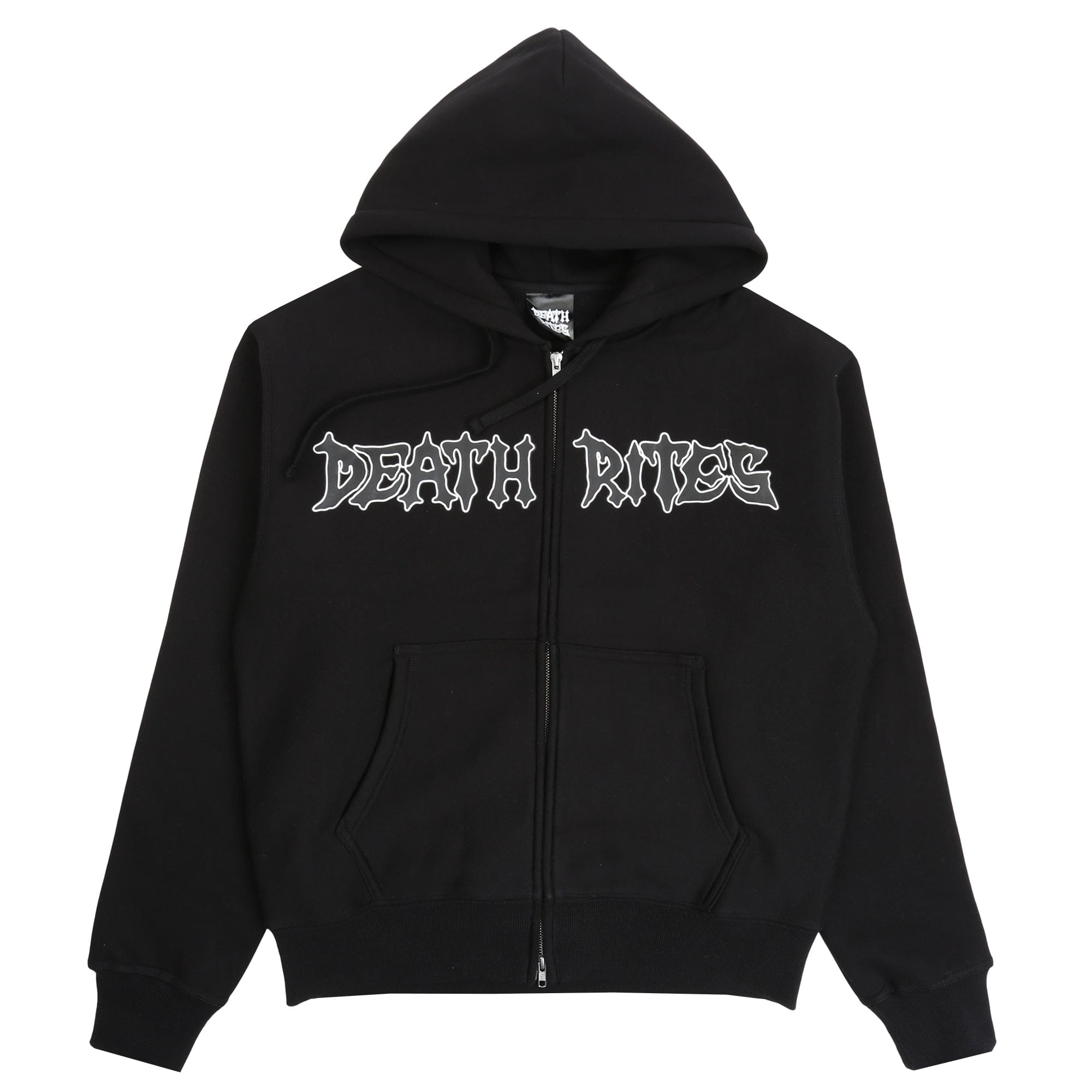 Death Rites Script Zip Hooded Sweater - Black