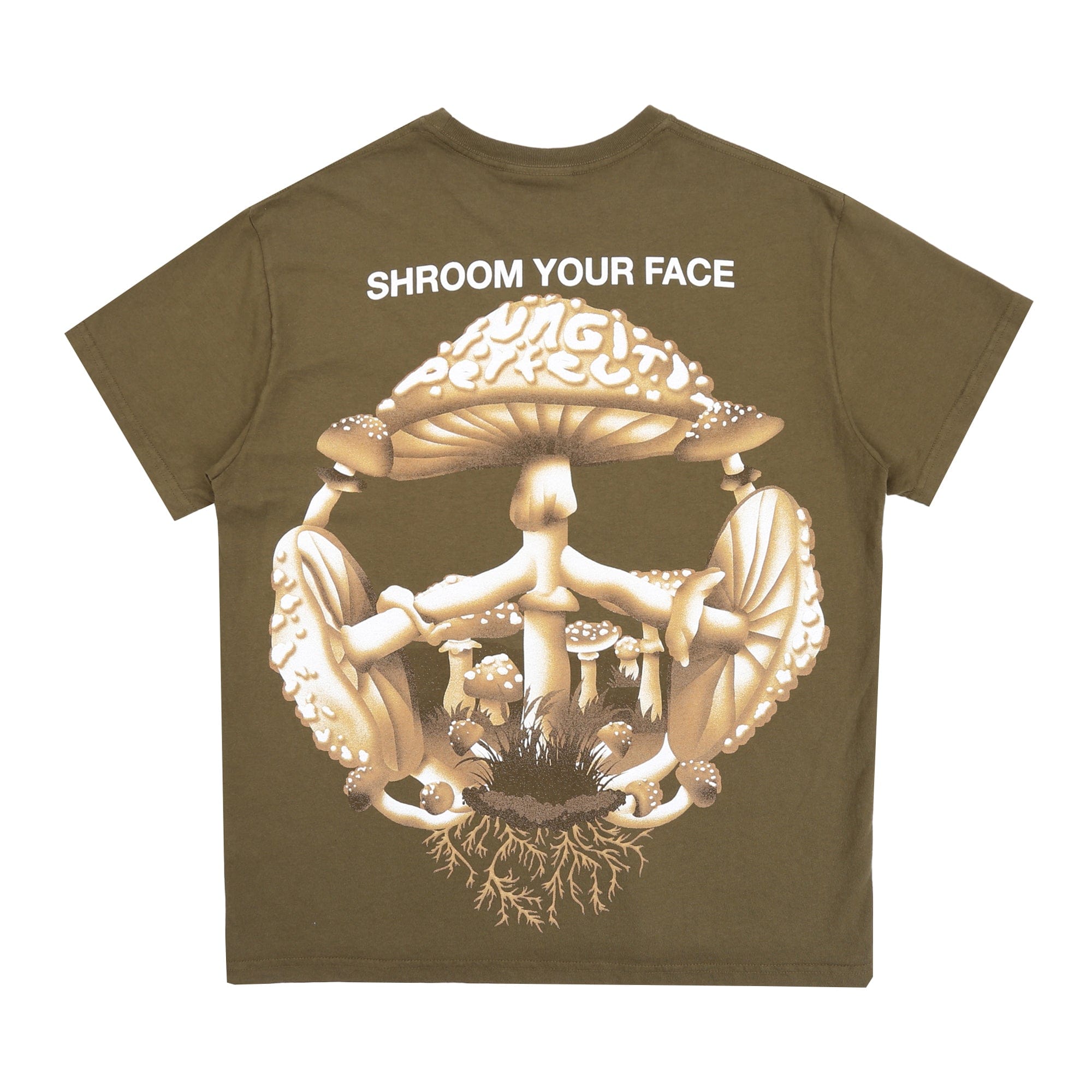 Online Ceramics Shrrom Your Face T-Shirt - Olive