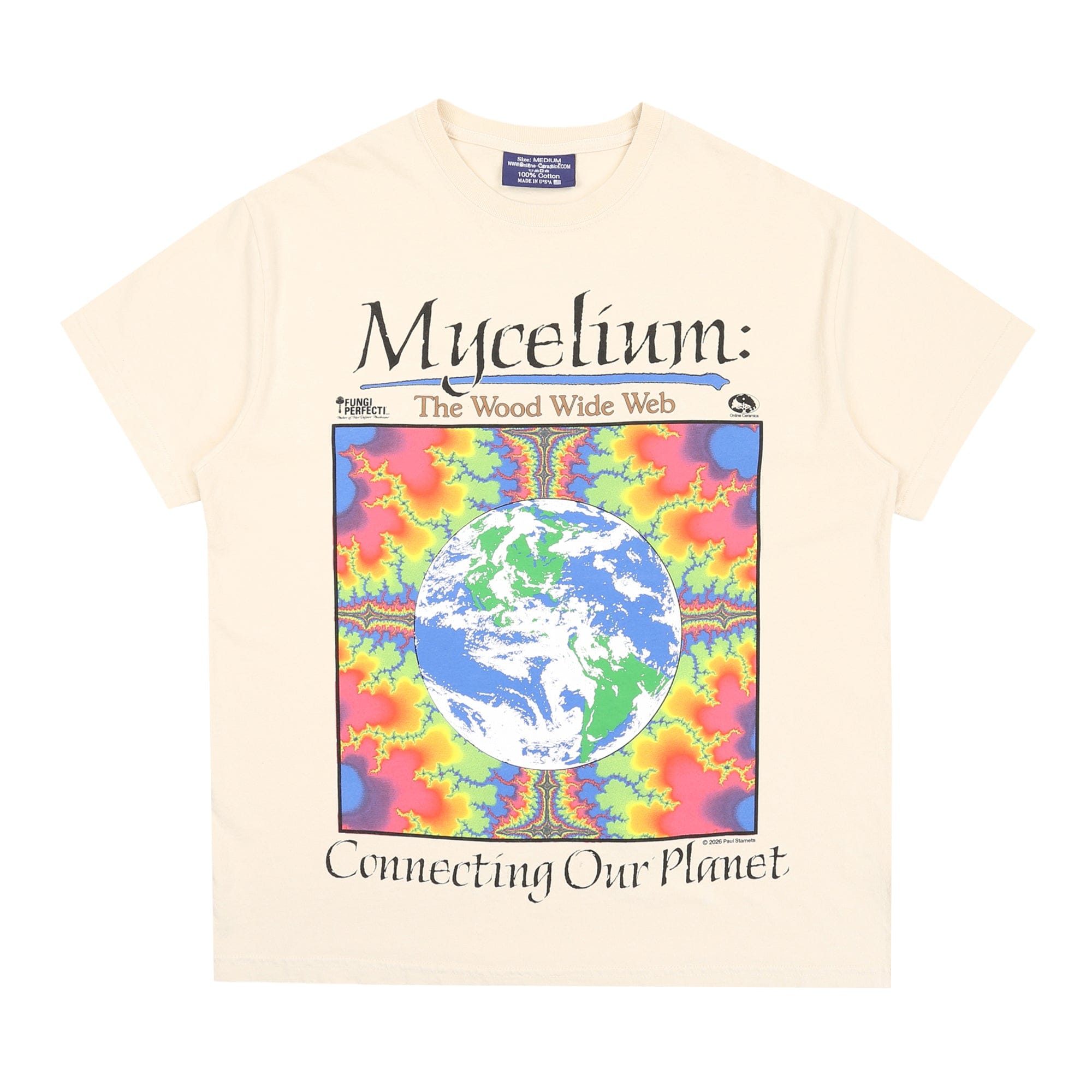 Online Ceramics Wood Wide Web T-Shirt - Cream