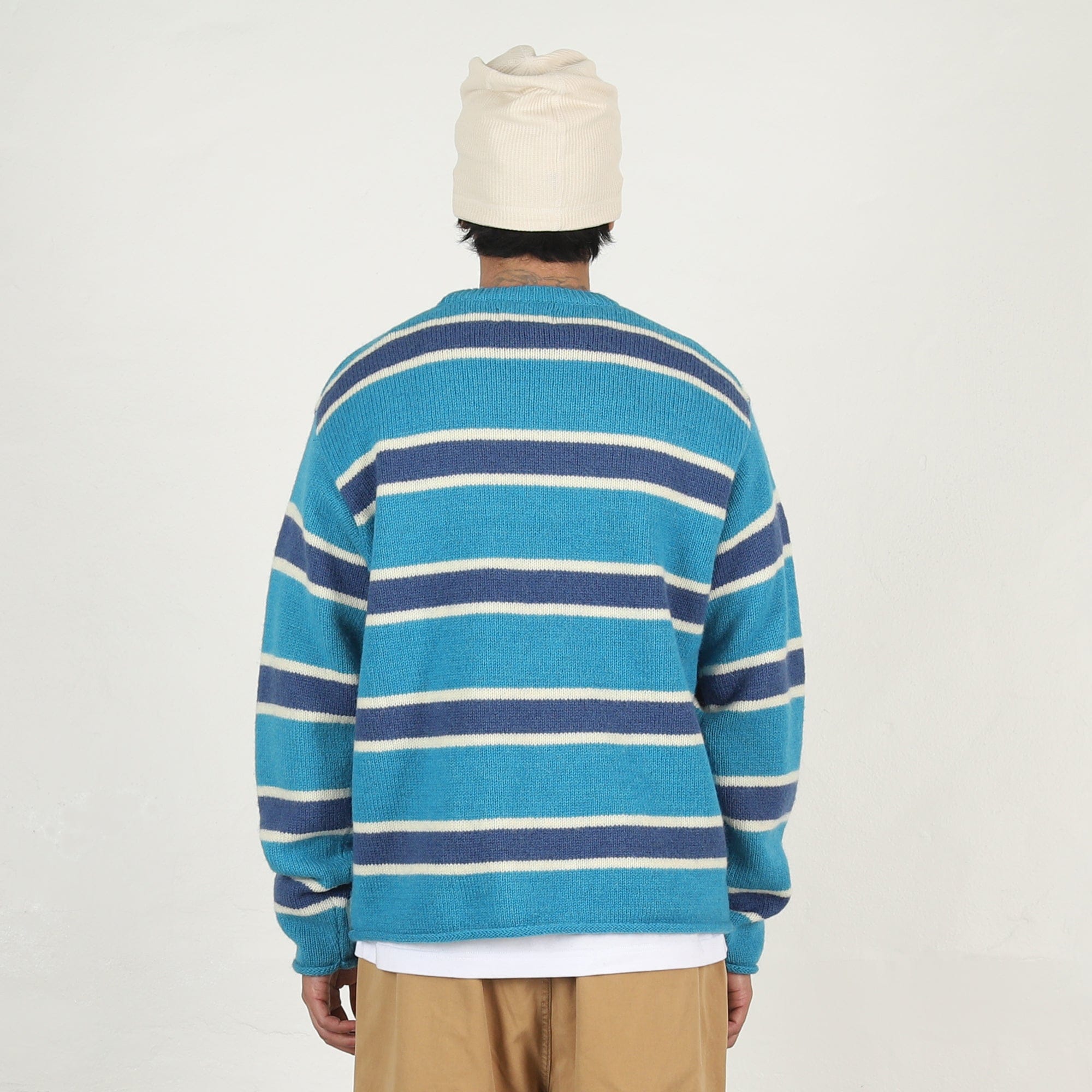 Stussy Striped Wool Sweater- Blue
